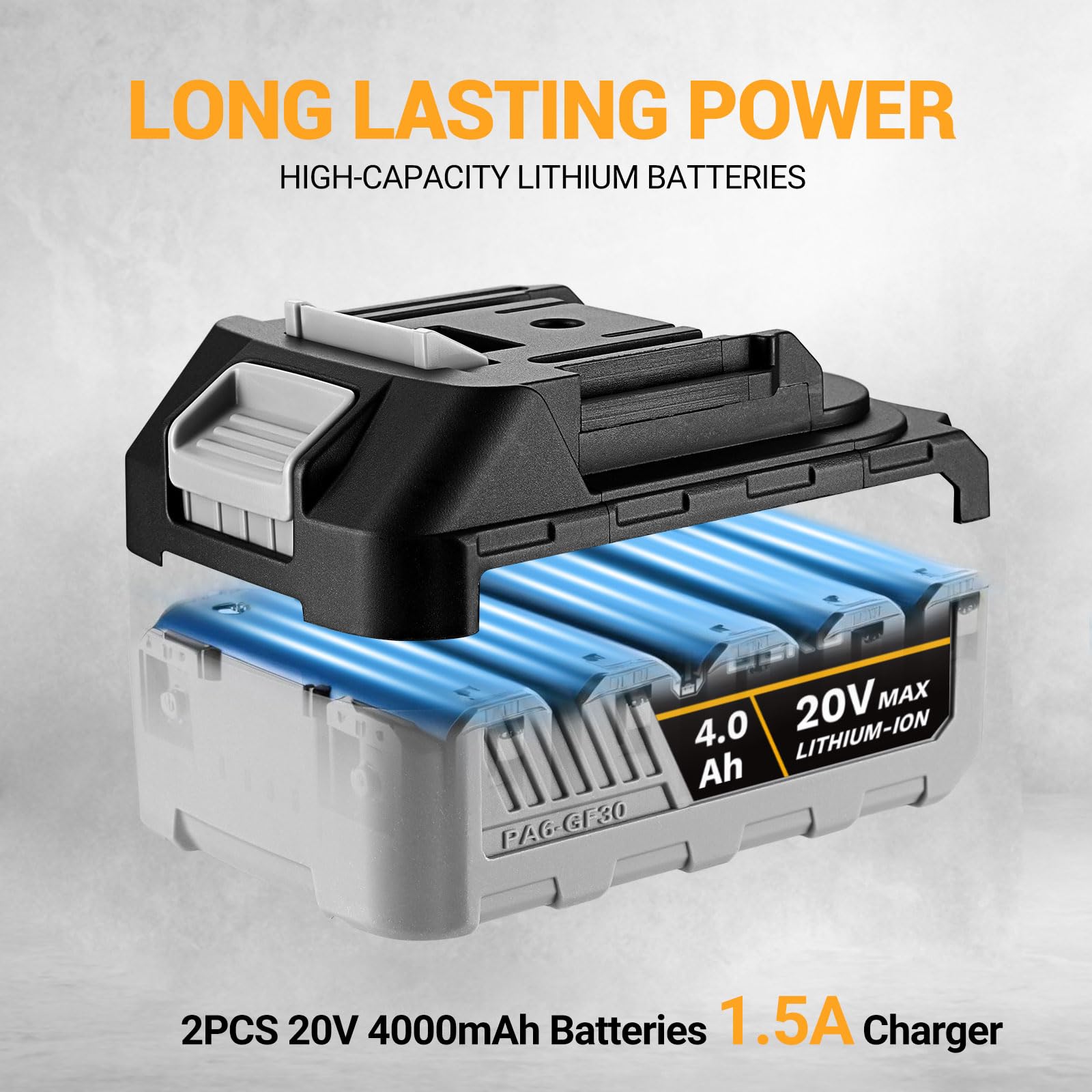 DEKOPRO POWER TOOLS scie circulaire sans fil 2 batteries 4 Ah, coupe 55 mm