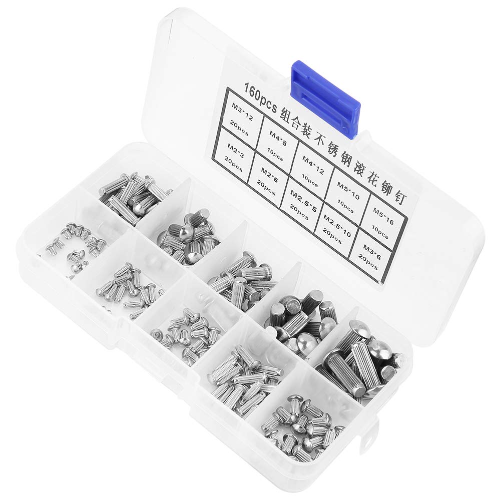 Omabeta Fasteners, Screws & Springs assortiment de rivets à tête ronde 160 pièces acier inoxydable