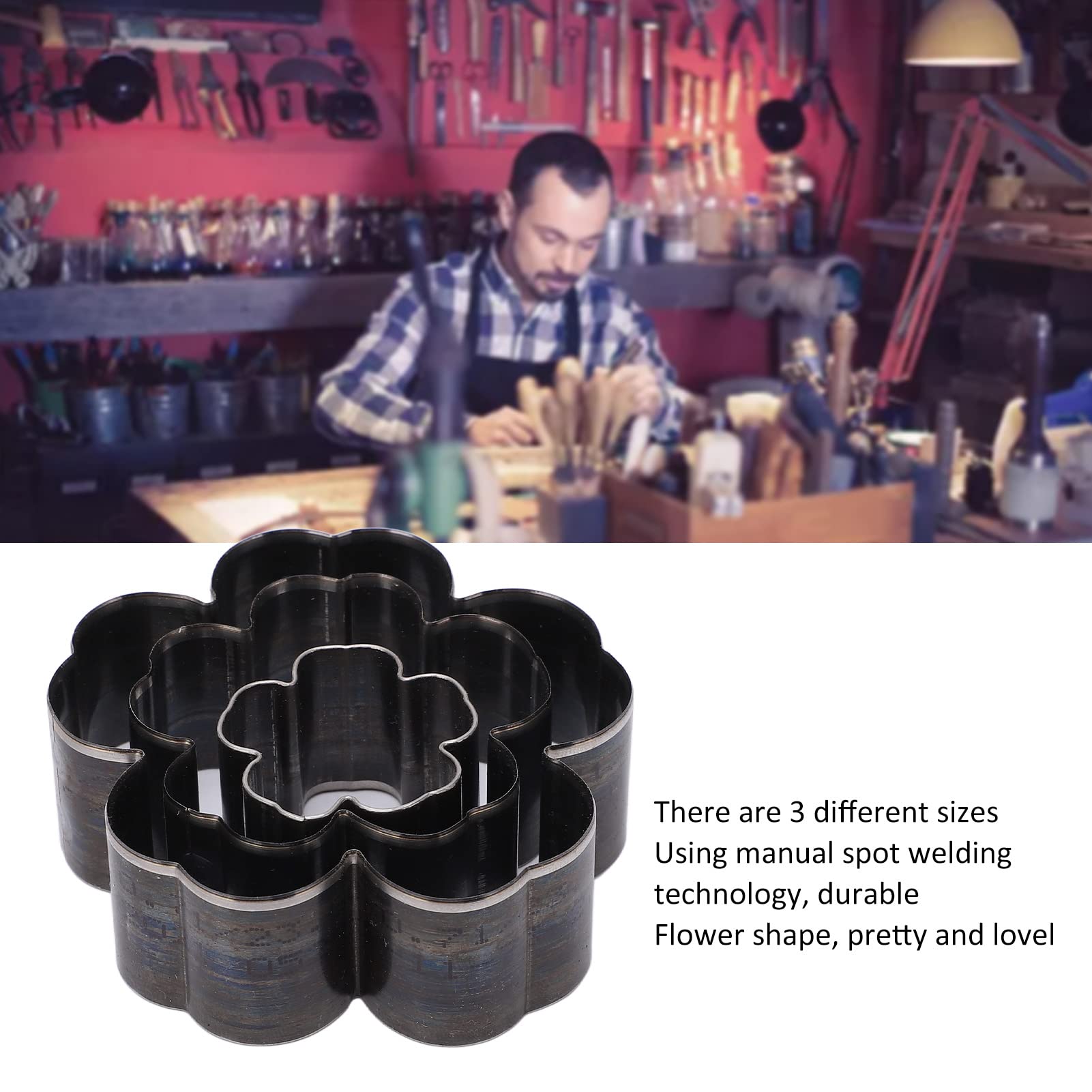 Omabeta Tools & Workshop Equipment Matrice fleur de cerisier pour cuir, 3 tailles