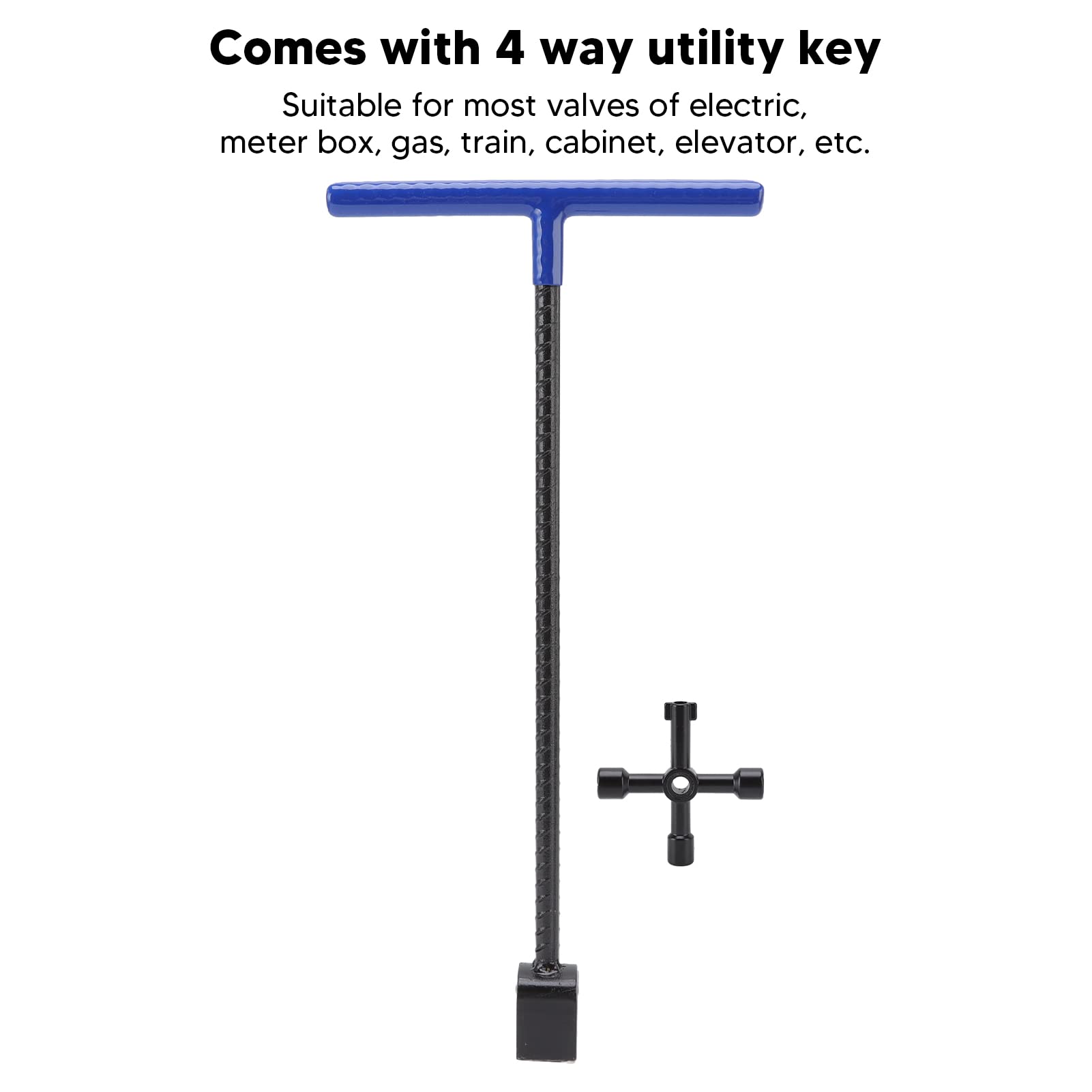 Omabeta Tools & Workshop Equipment Clé compteur d’eau 4 voies bleue acier