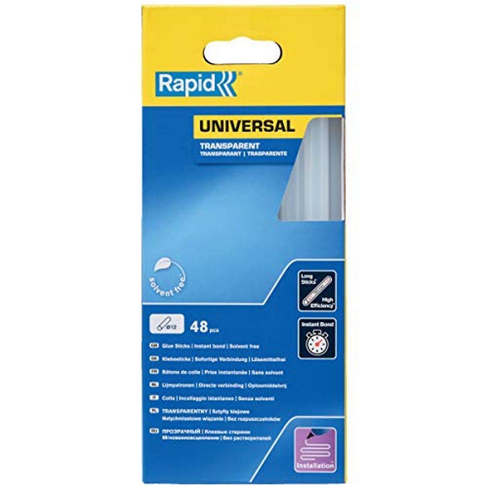 Rapid’os 16 Collage bâtons de colle universelle 12 mm, 48 pièces transparents