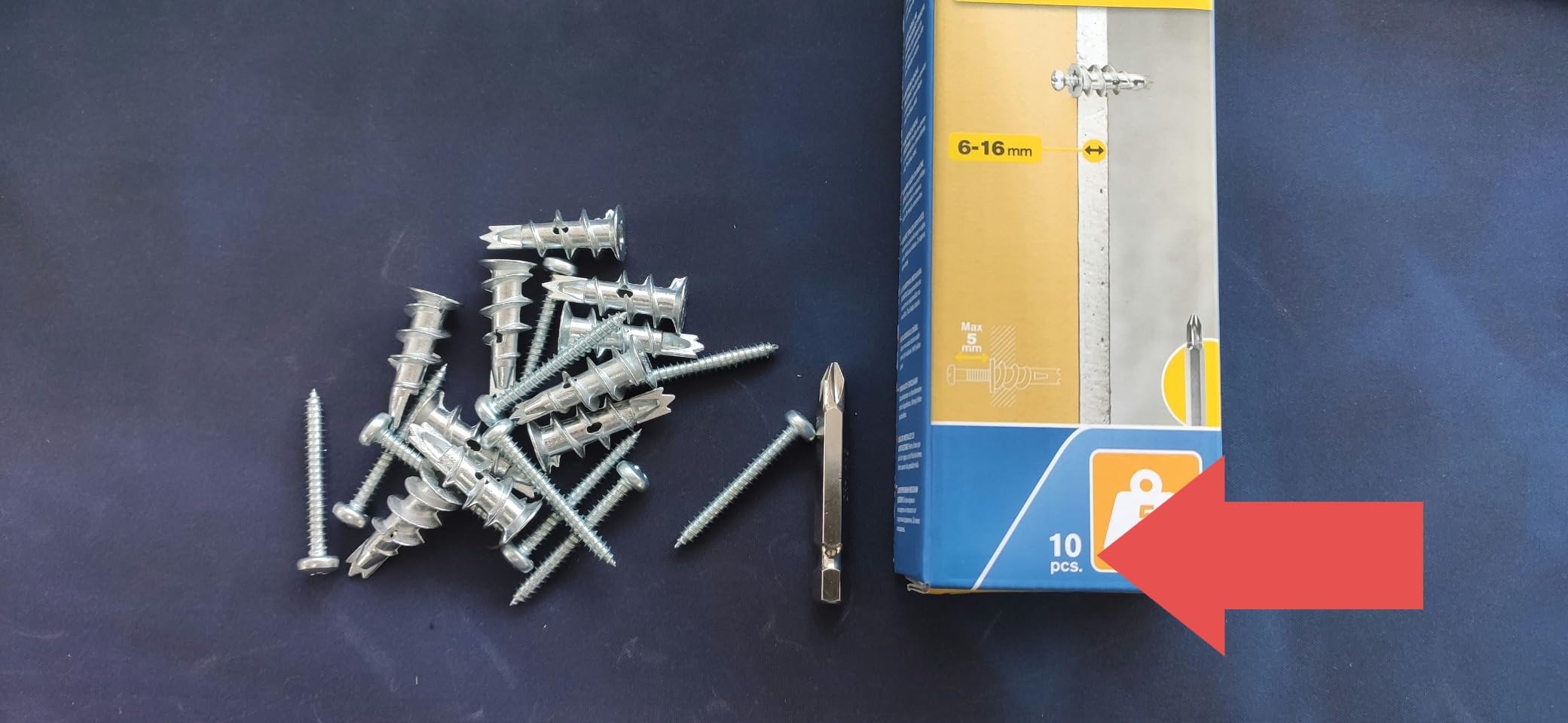 Rapid’os 16 Fixations murs creux chevilles autoforeuses placo 10 pièces 5 kg