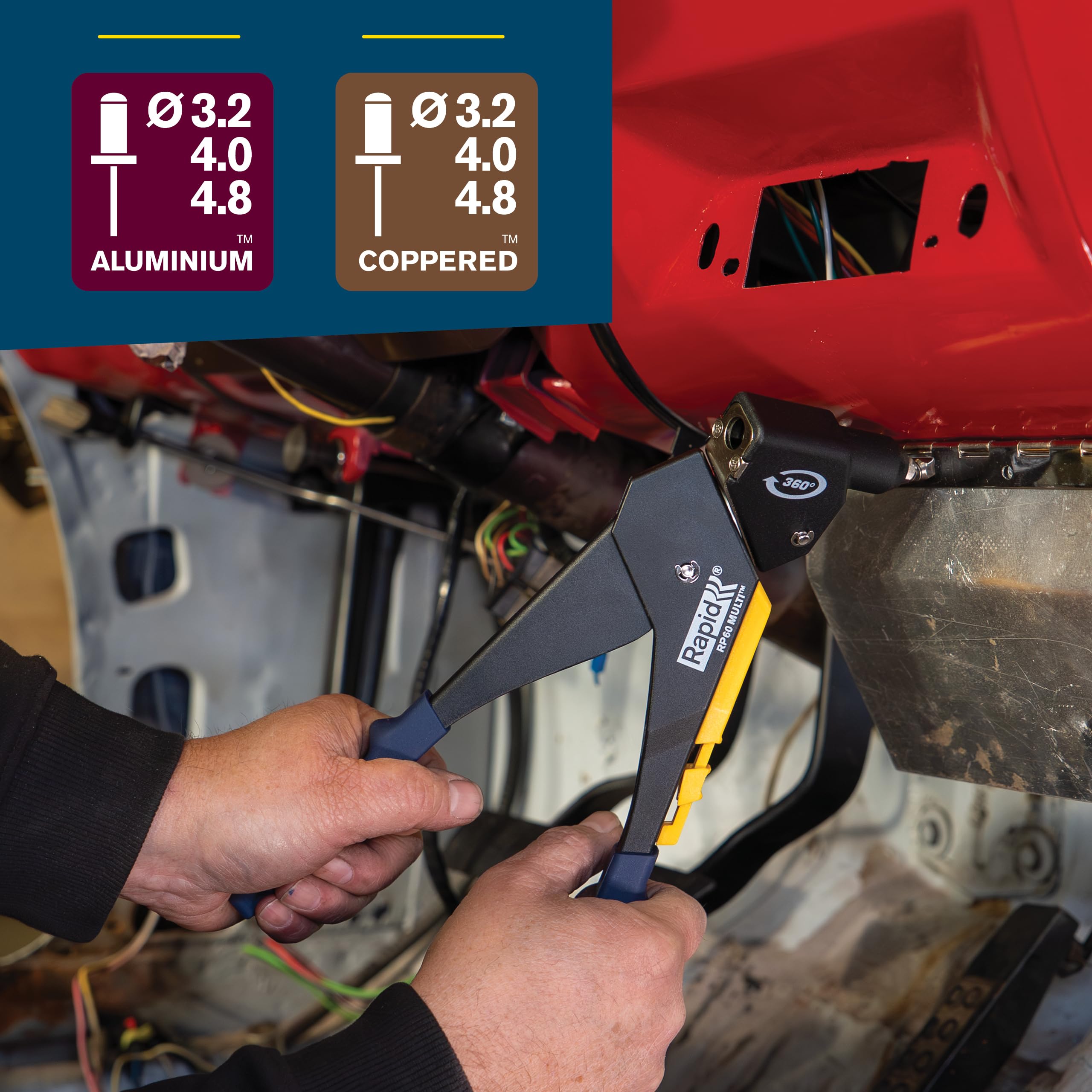 Rapid’os 16 Rivetage RP60 Multi pince à riveter tête pivotante