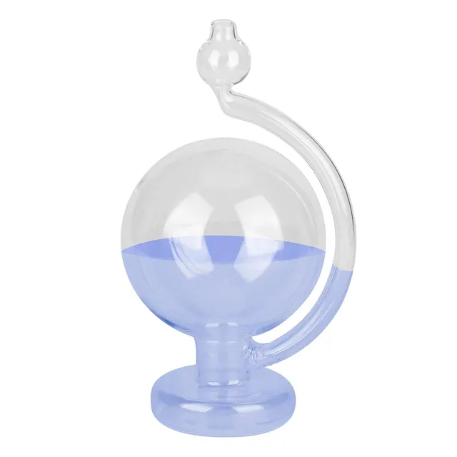 Omabeta Home Décor & Bathroom Décor bouteille météo en verre bleue 15 cm