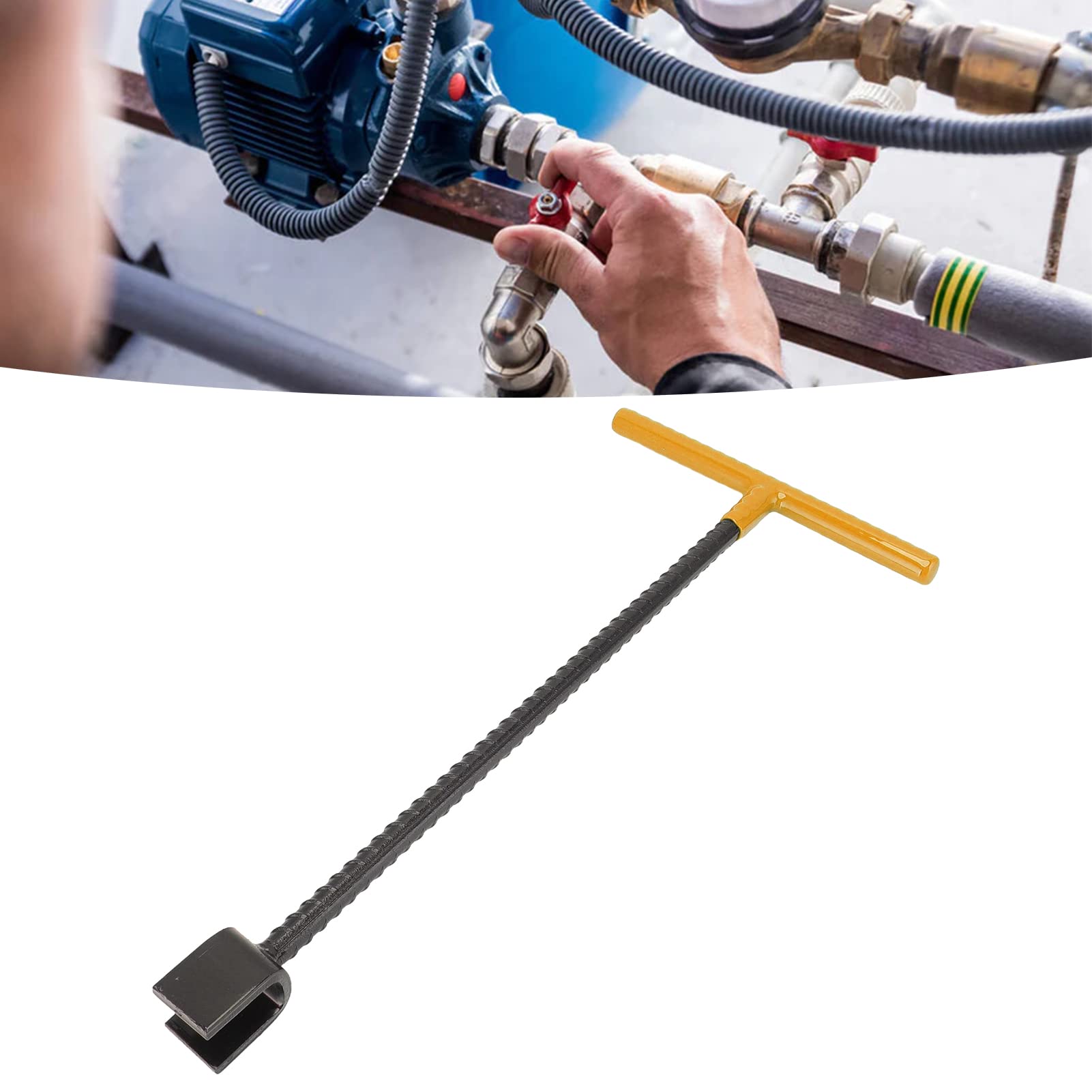 Omabeta Tools & Workshop Equipment Clé de compteur d’eau 4 voies jaune en acier