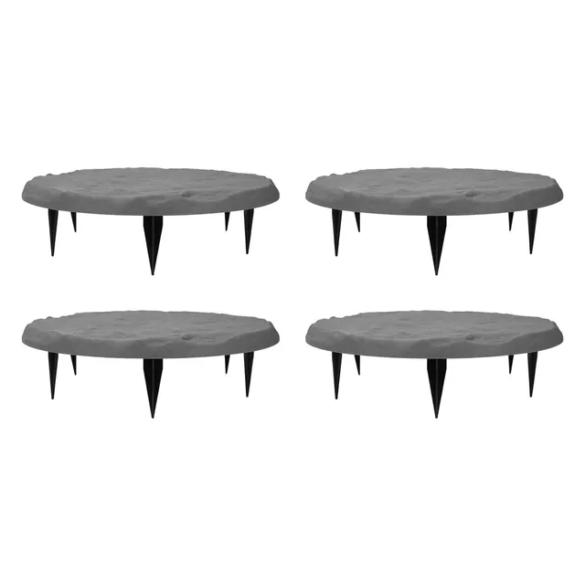 Omabeta Home Décor & Bathroom Décor pas japonais rond beige gris 39,9 cm résine