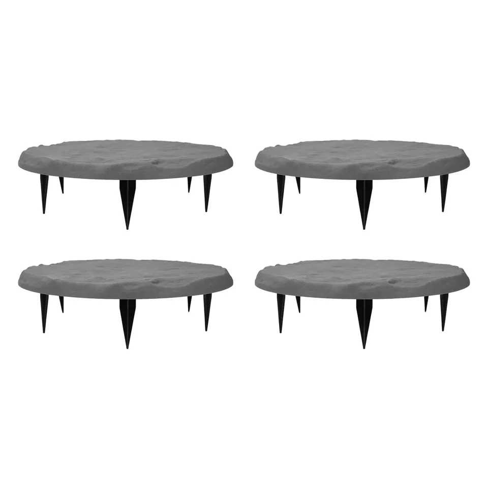 Omabeta Home Décor & Bathroom Décor pas japonais rond beige gris 39,9 cm résine