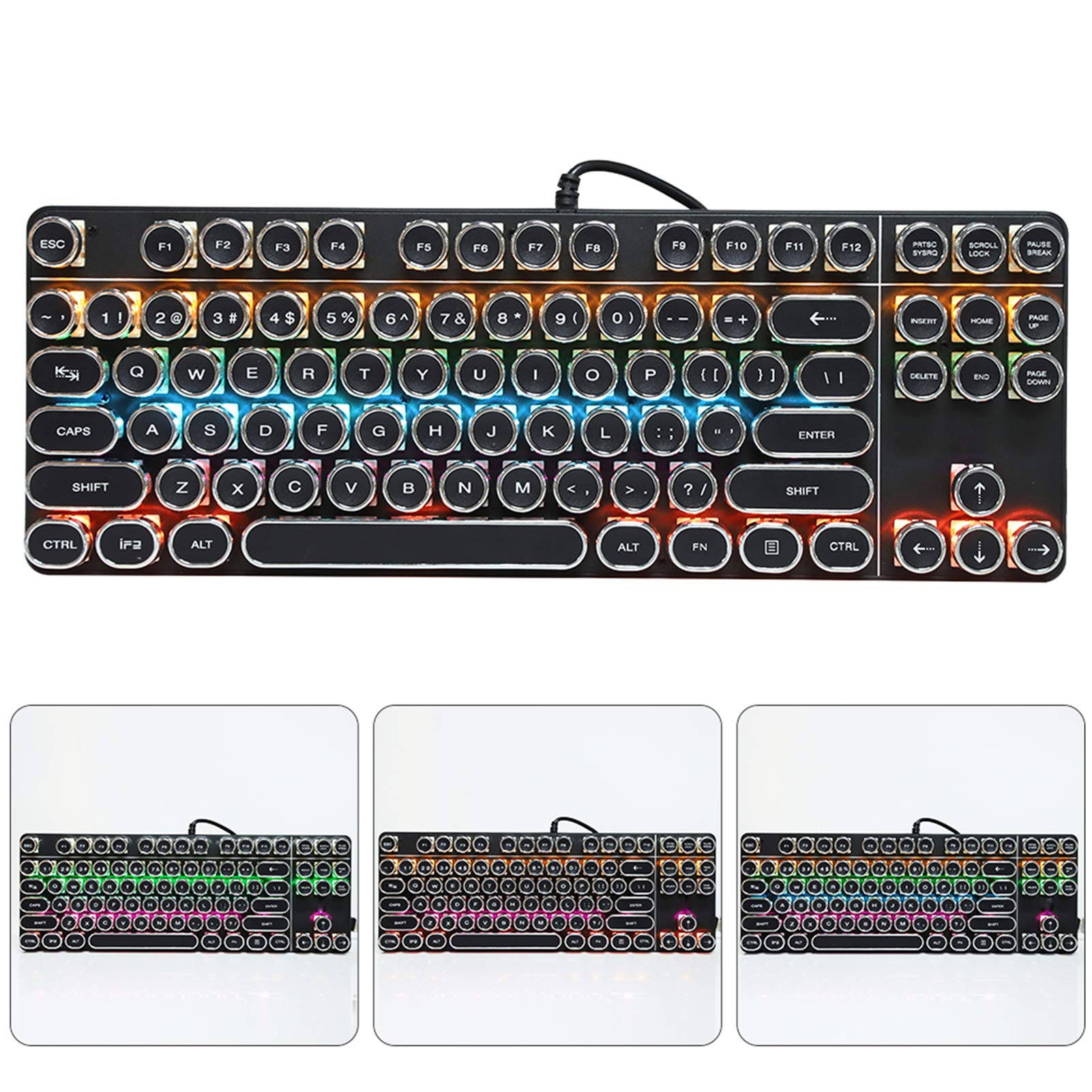 Omabeta Electrical Components & Wiring Clavier mécanique rétro noir