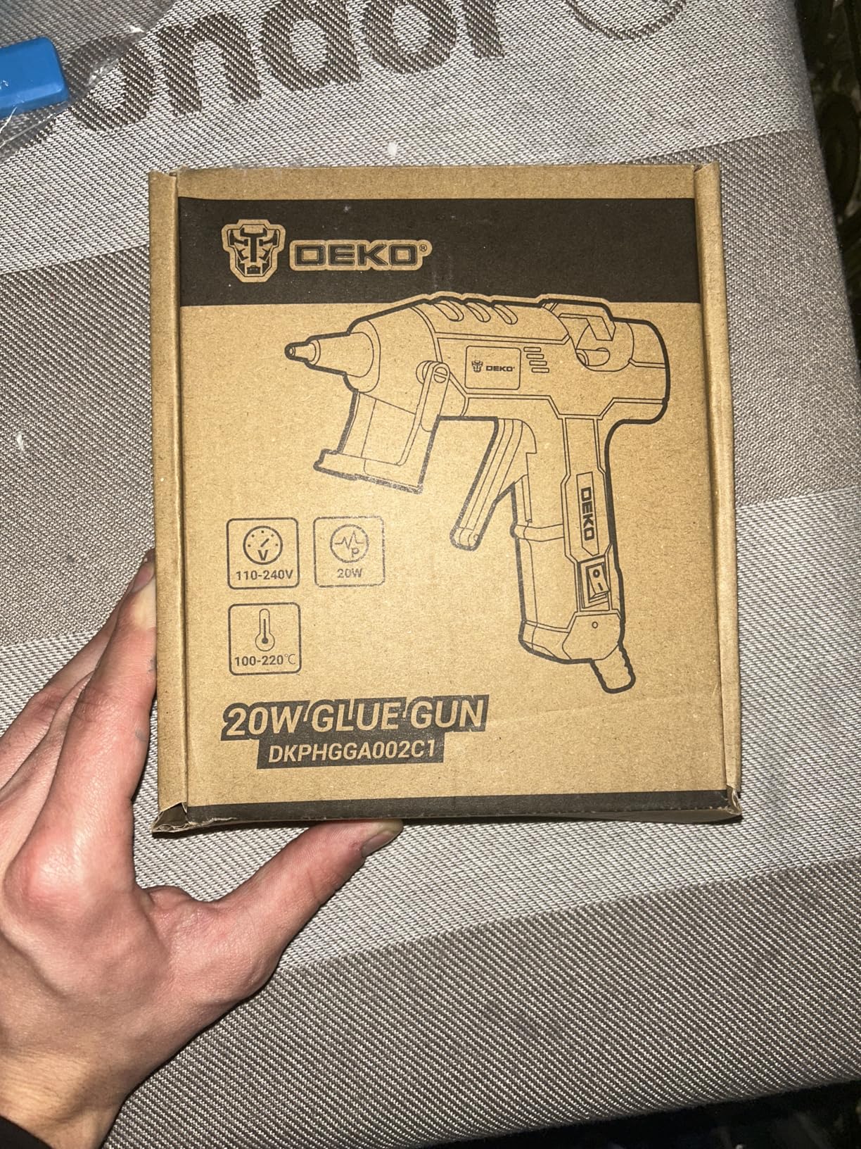 DEKOPRO POWER TOOLS Pistolet à colle 20 W blanc, 30 bâtons