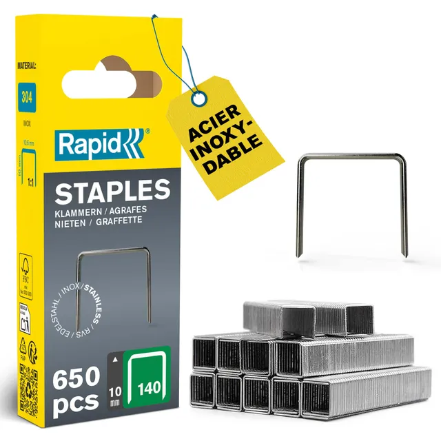 Rapid’os 16 Agrafage 40109575 agrafes inox n°140 10 mm 648 pièces