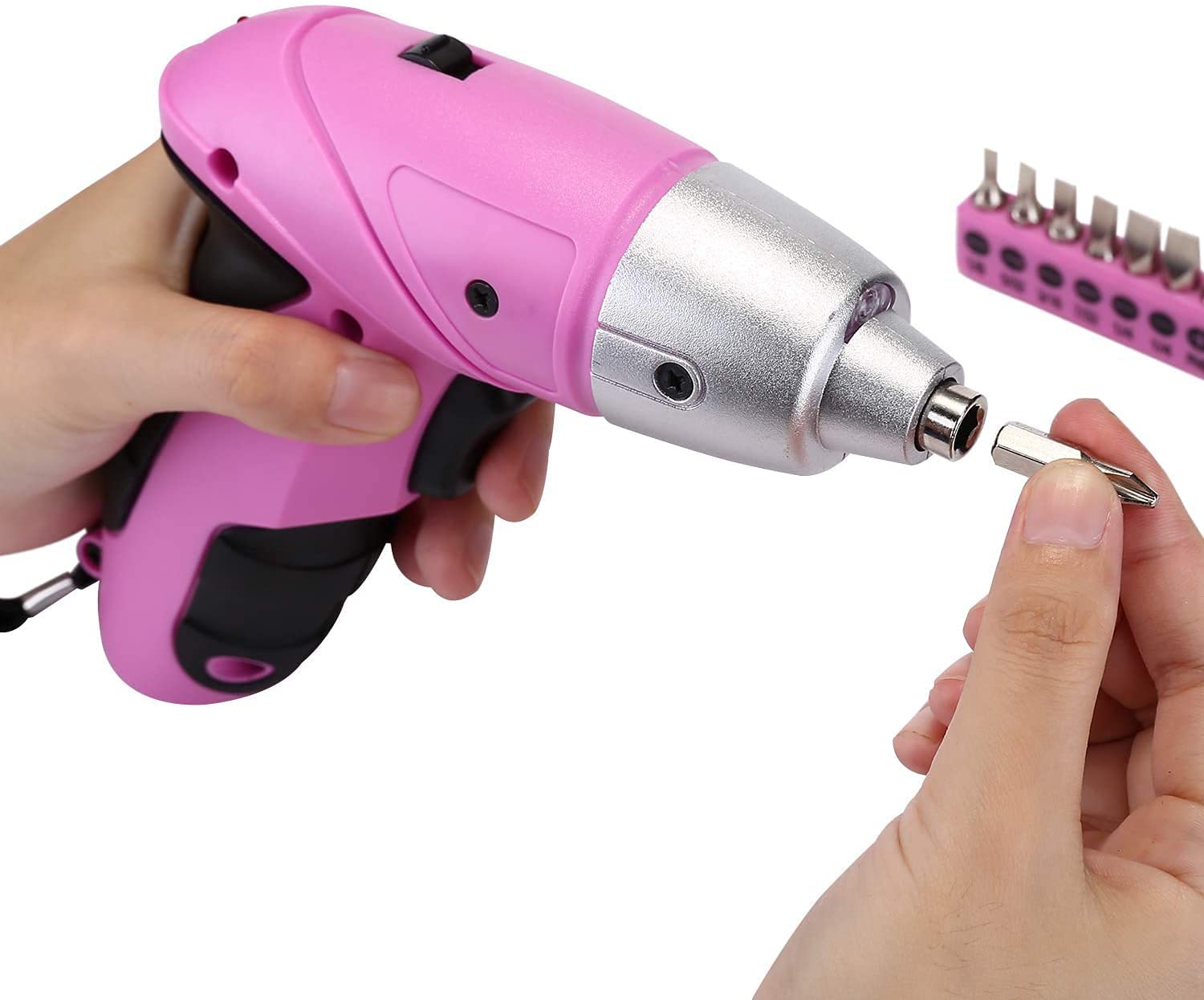 DEKOPRO TOOL KIT ensemble d’outils 98 pièces rose avec visseuse 3,6 V