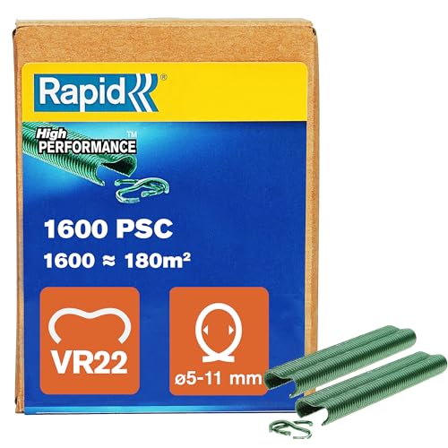 Rapid’os 16 Jardin VR22 agrafes à grillage vertes, 1 600 pièces galvanisées
