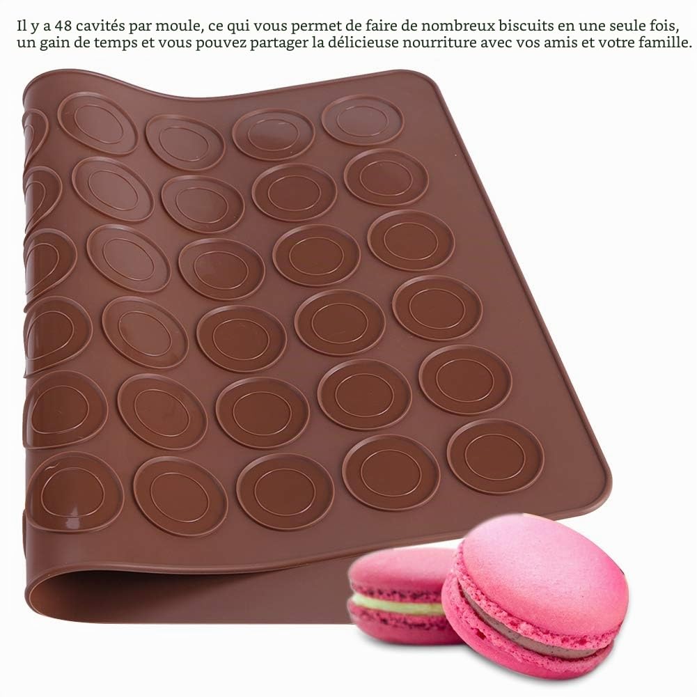 Omabeta Kitchen Utensils & Cooking Tools moule à macarons 48 cavités marron