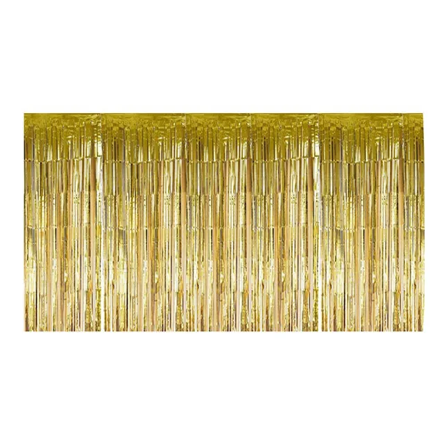 Omabeta Home Décor & Bathroom Décor jupe de table à glands métalliques or 74 × 274 cm