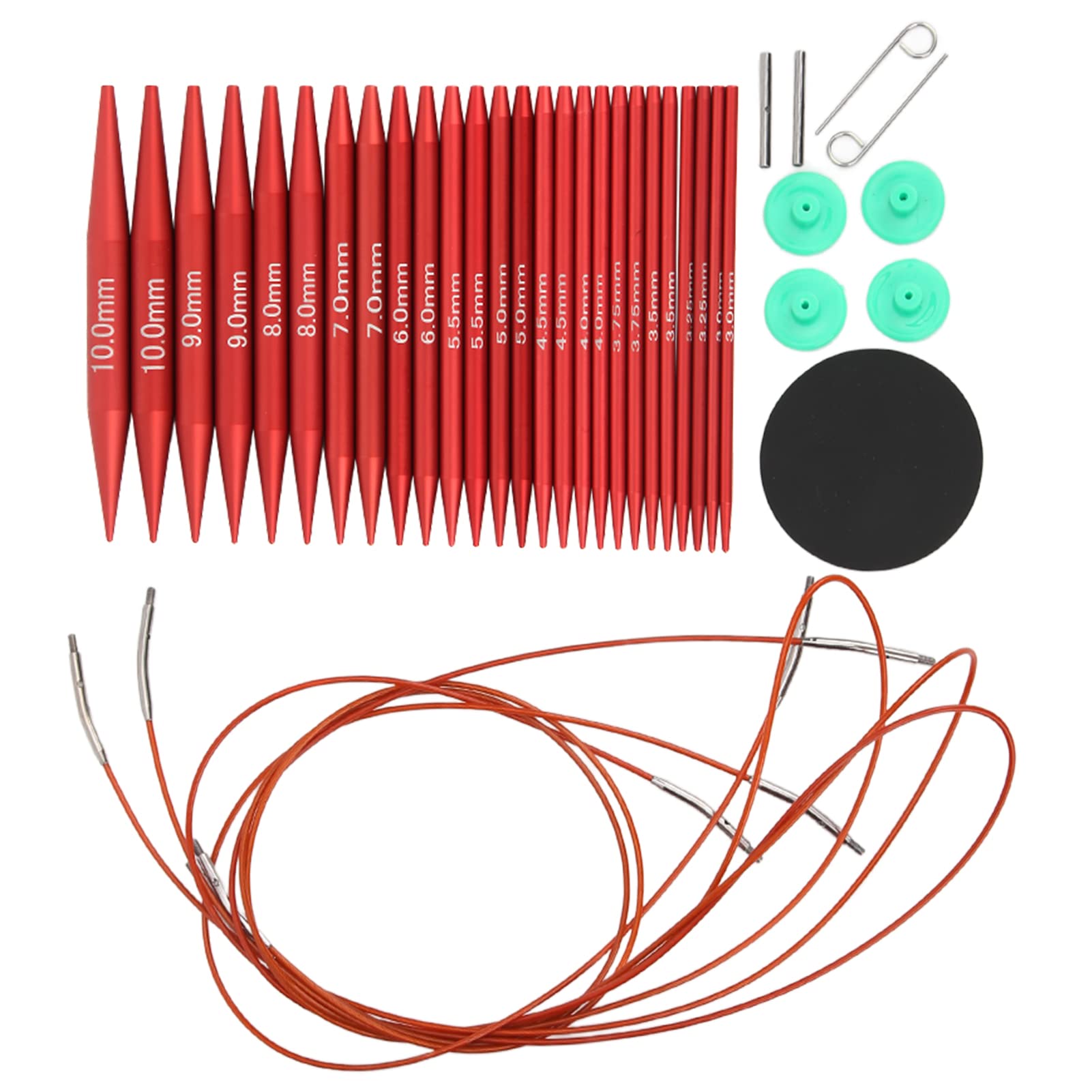 Omabeta aiguilles à tricoter circulaires détachables multitailles