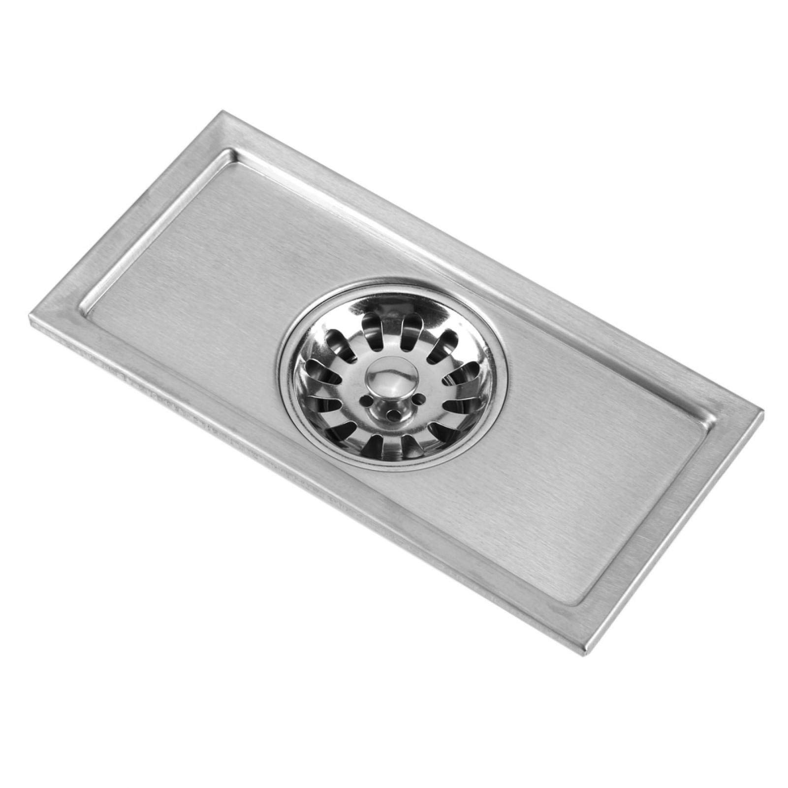 Omabeta Home Décor & Bathroom Décor caniveau de sol rectangulaire 20 × 10 cm inox anti-odeur
