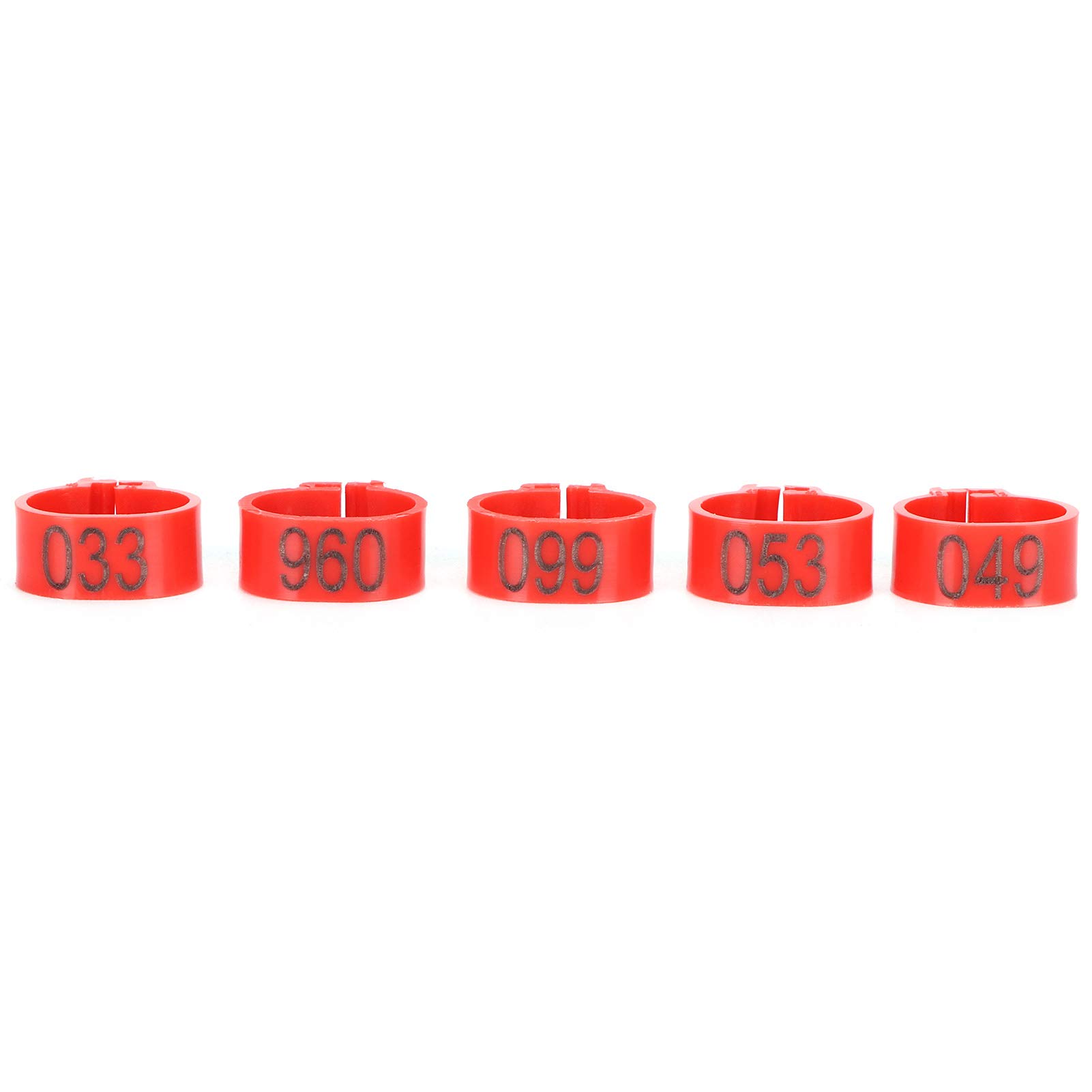 Omabeta Pet Supplies Bague d’identification pour pigeons 001–100, rouge 12 mm, 100 pièces