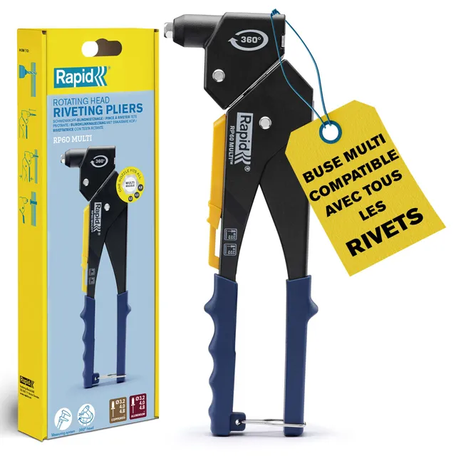 Rapid’os 16 Rivetage RP60 Multi pince à riveter tête pivotante