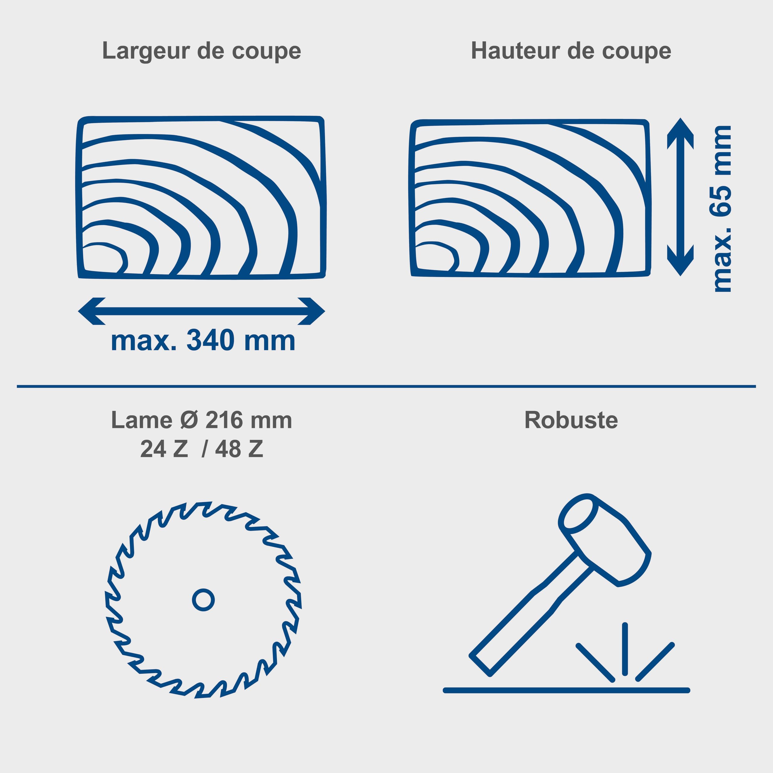 Scheppach HM Series HM216 scie à onglets 2000 W Ø 216 mm avec laser