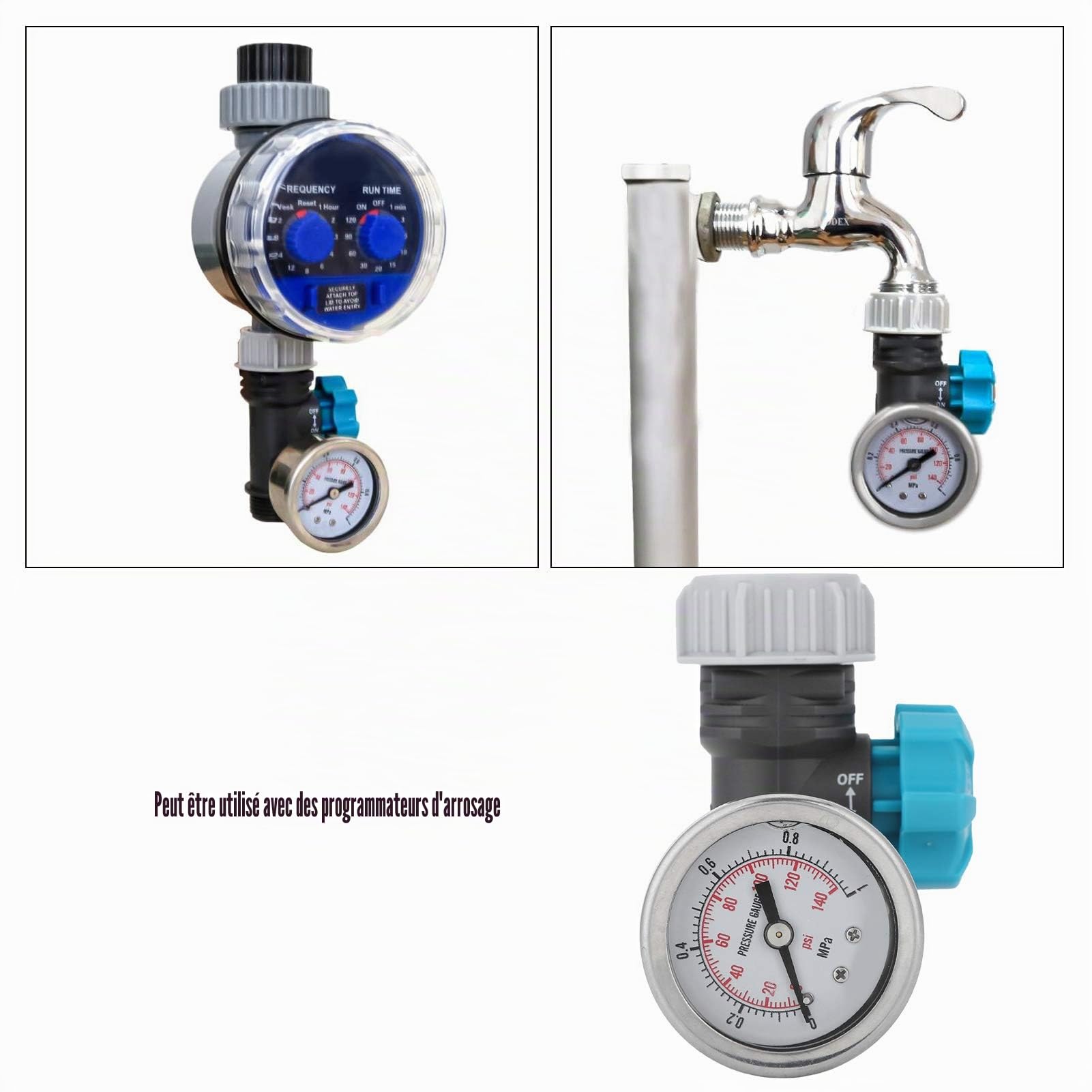 Omabeta Pumps & Irrigation Equipment réducteur de pression d’eau G3/4 avec manomètre