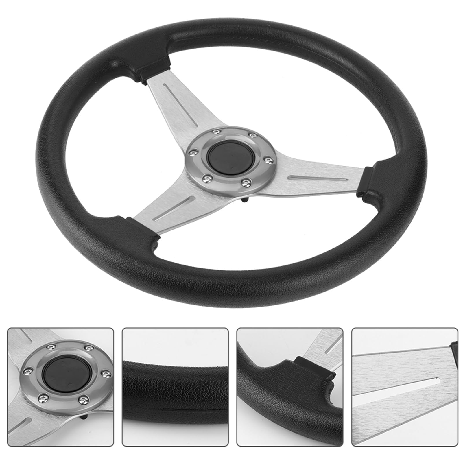 Omabeta Toys & Games volant de course 14 pouces, argent, alliage et PU