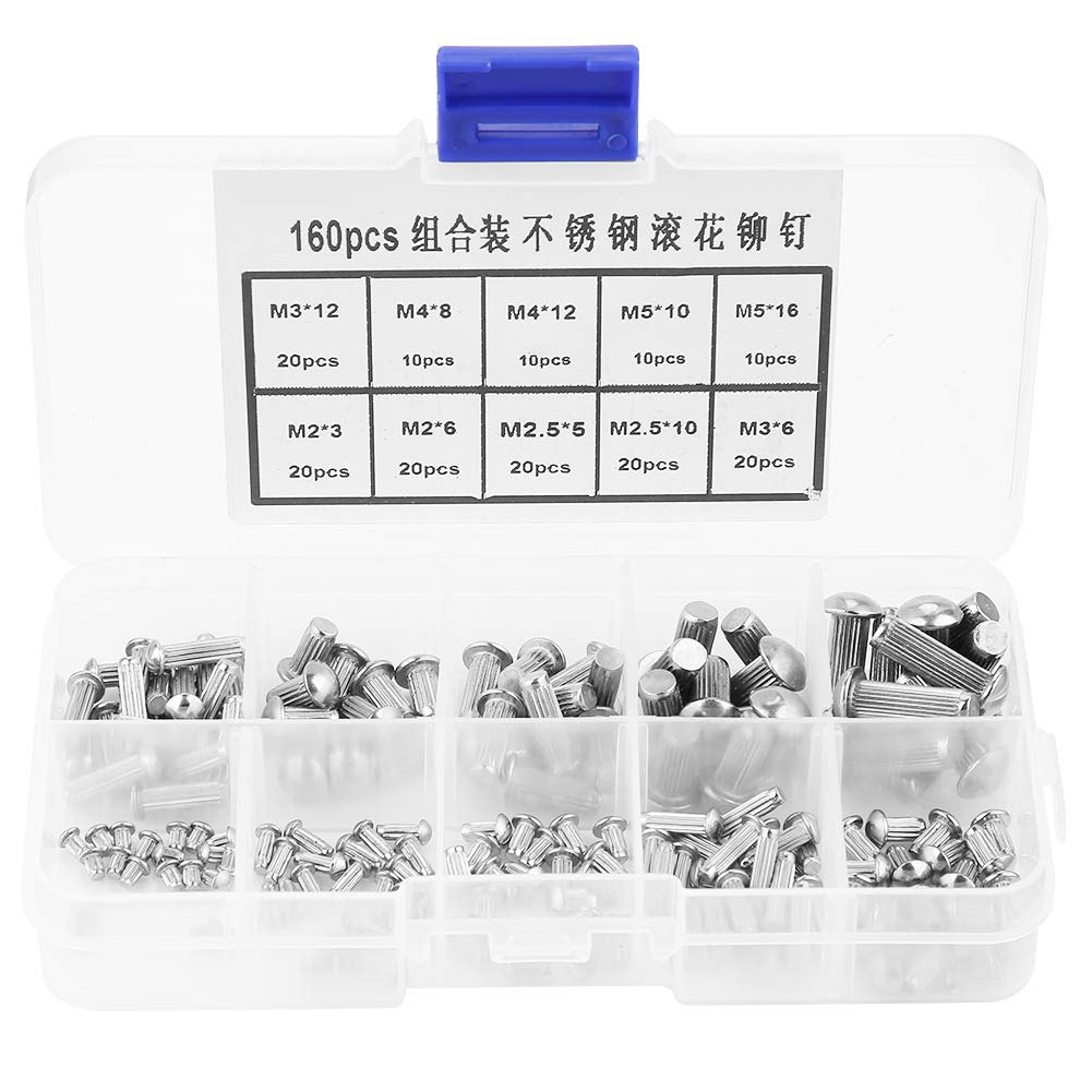 Omabeta Fasteners, Screws & Springs assortiment de rivets à tête ronde 160 pièces acier inoxydable