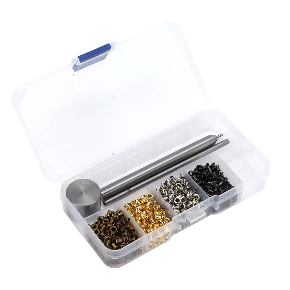 Omabeta Fasteners, Screws & Springs kit de 800 œillets en 4 couleurs avec outils