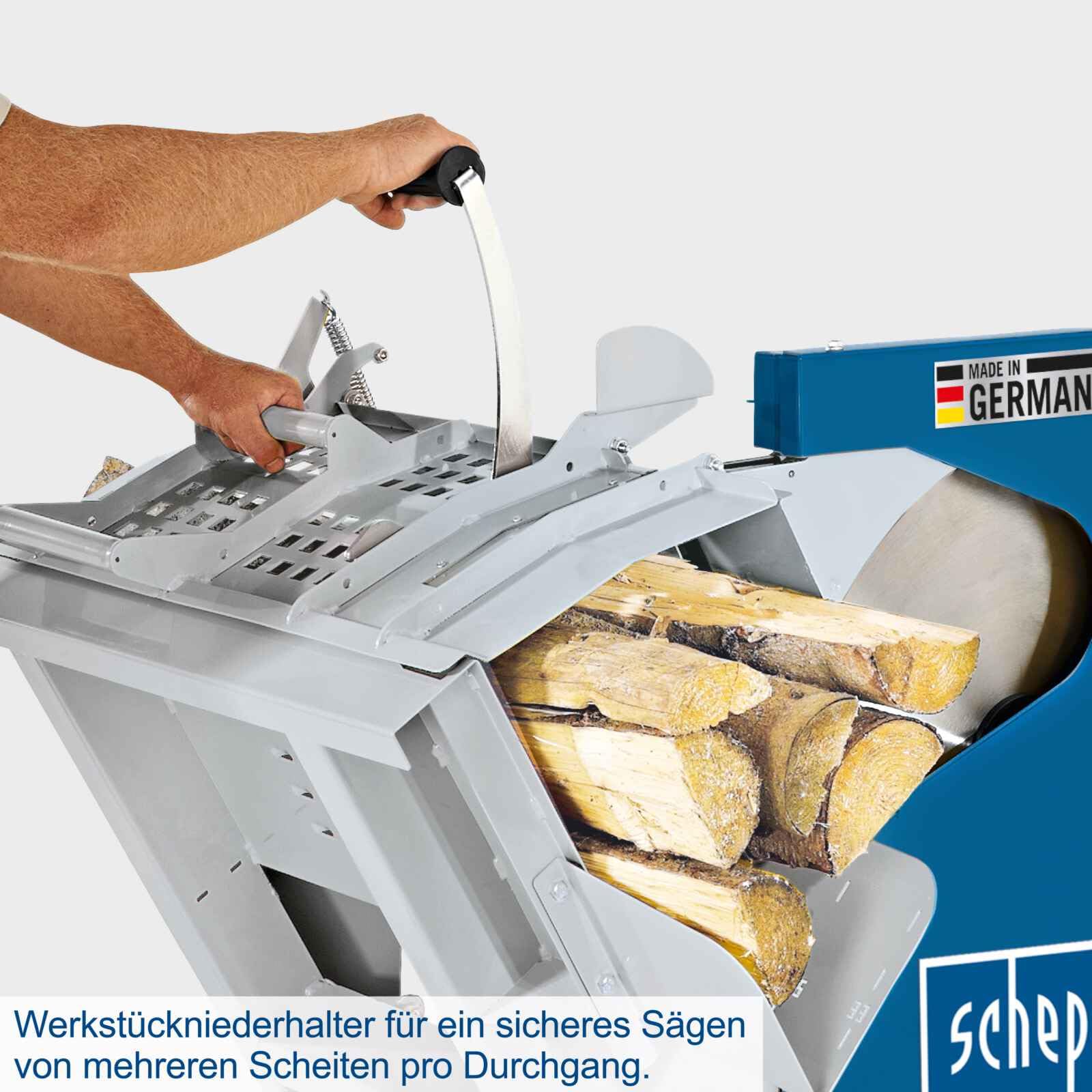 Scheppach WOOVA Series WOX D700SL scie à bûches triphasée 7500 W, 400 V
