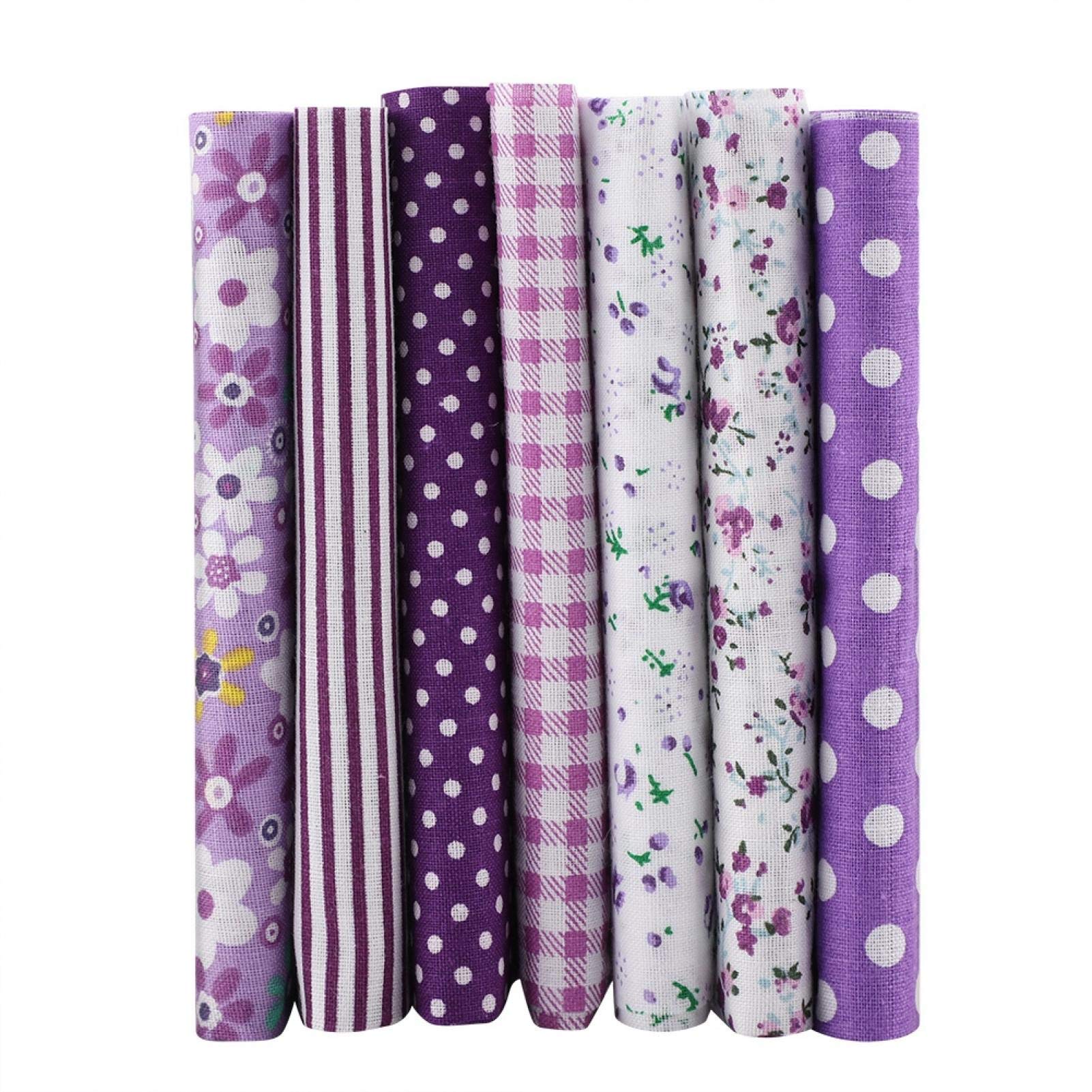 Omabeta Toys & Games tissu en coton matelassé floral 7 carrés violets 25 x 25 cm