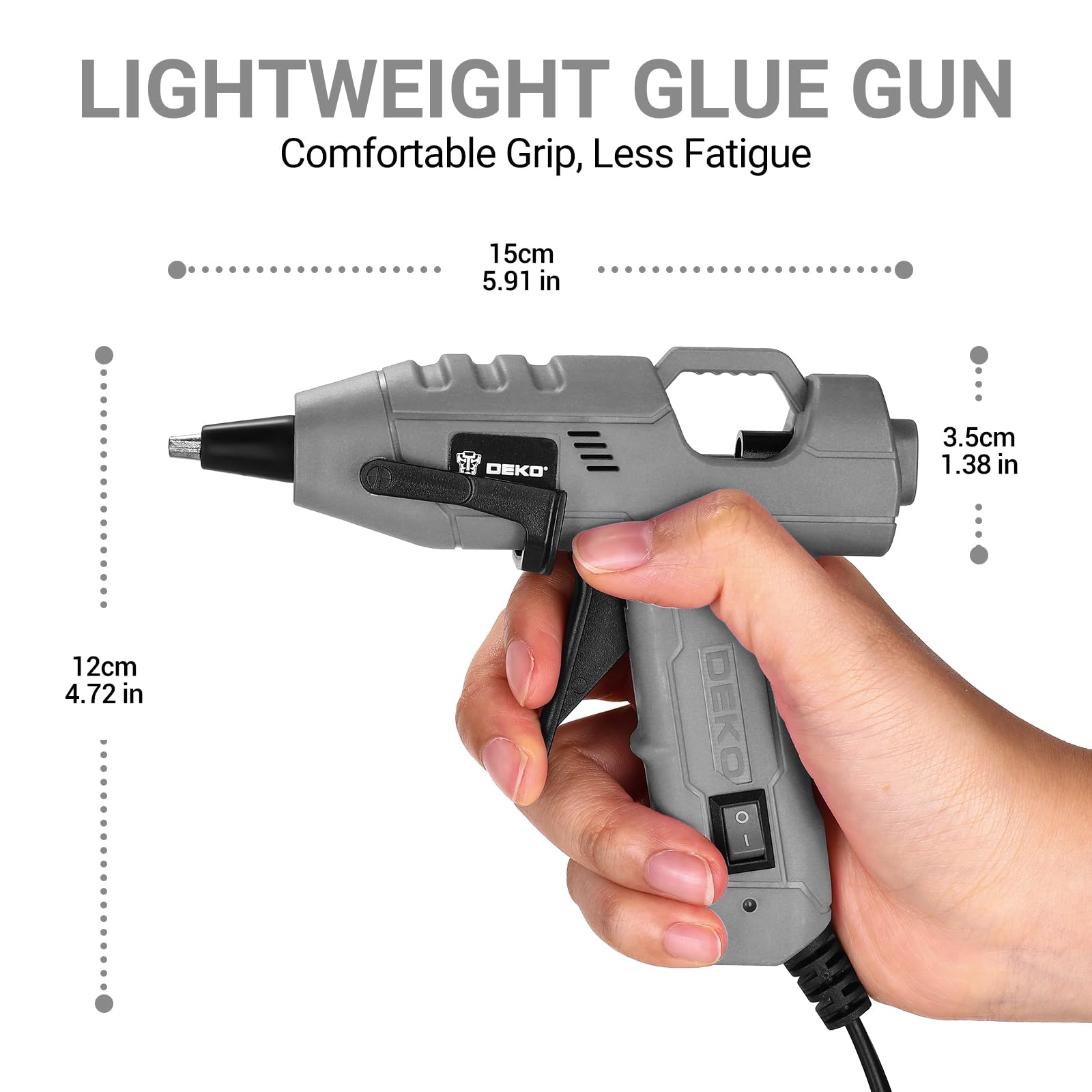 DEKOPRO POWER TOOLS pistolet à colle chaude 20 W avec 30 bâtons