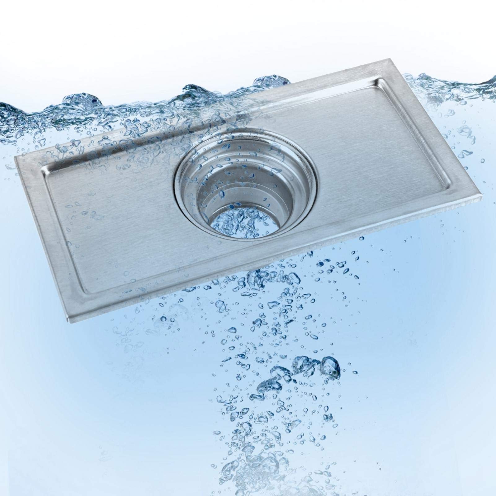 Omabeta Home Décor & Bathroom Décor caniveau de sol rectangulaire 20 × 10 cm inox anti-odeur