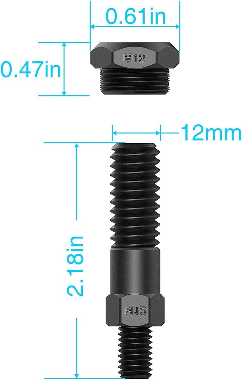 AKKTOL Mandrels for Rivet Nut Tool M12 mandrin de rechange en acier
