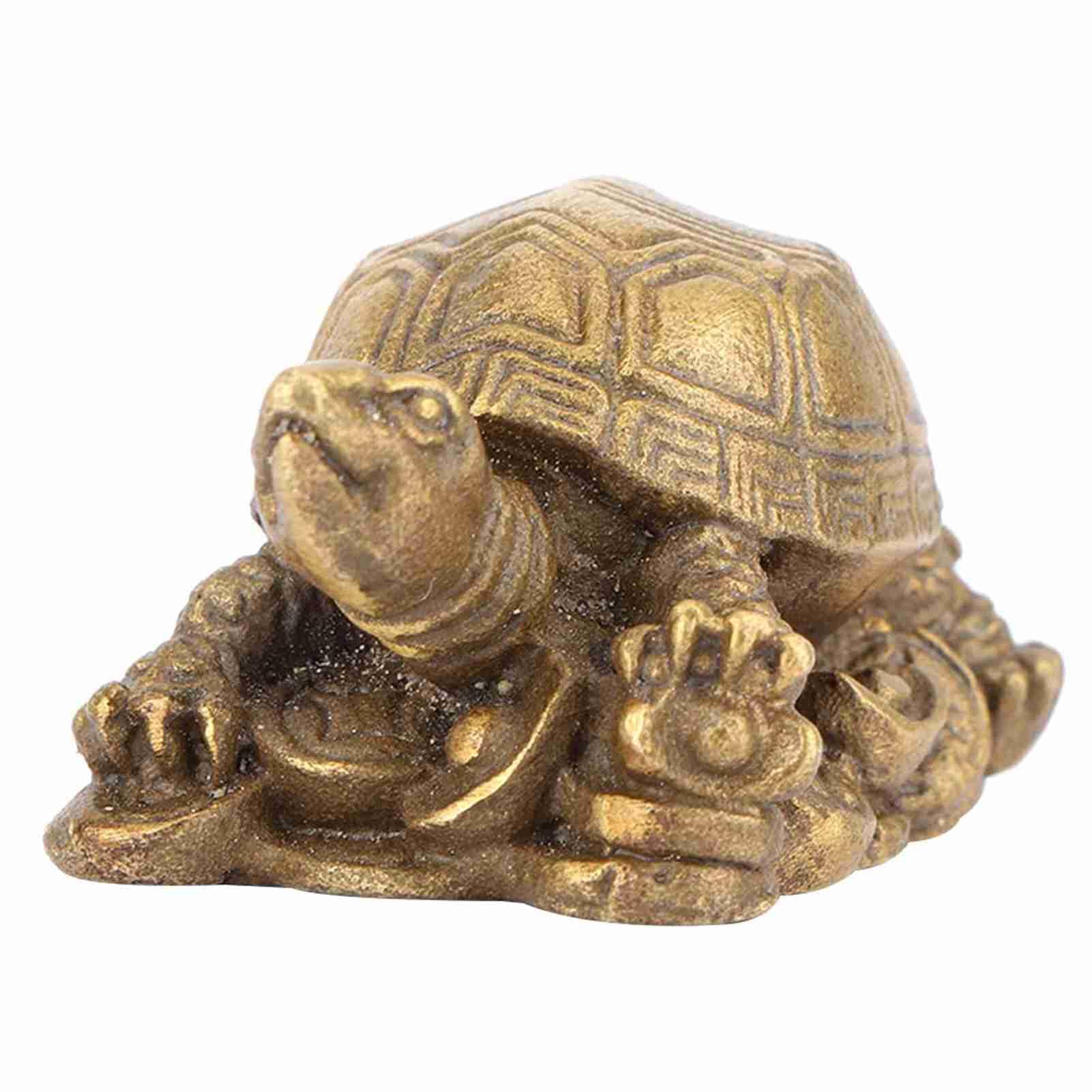 Omabeta Home Décor & Bathroom Décor Tortue Feng Shui en laiton 5 cm