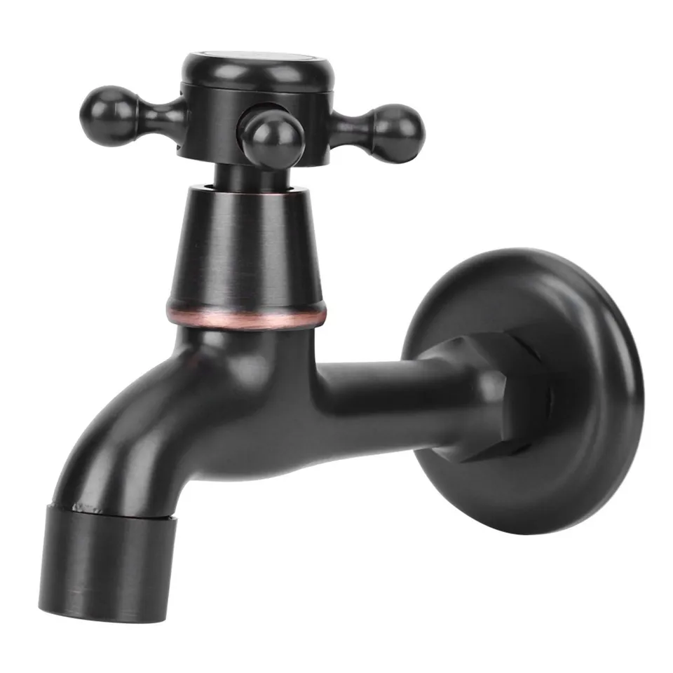 Omabeta Home Décor & Bathroom Décor Robinet mural long noir eau froide