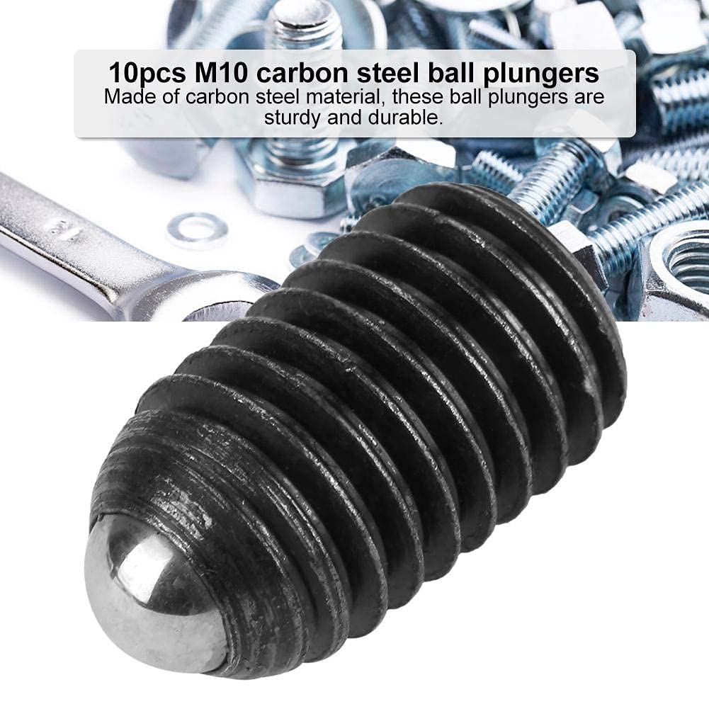 Omabeta Fasteners, Screws & Springs poussoirs à bille M10×20, lot de 10 en acier carbone