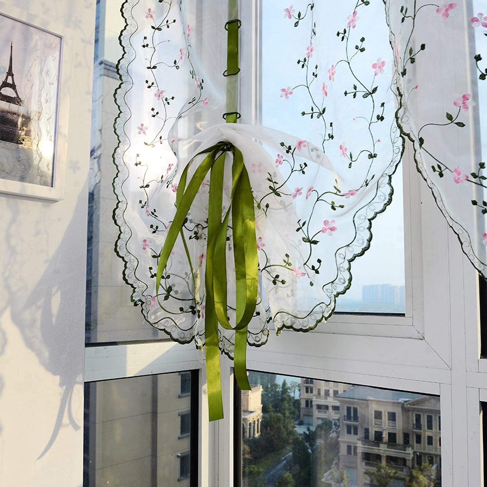 Omabeta Home Décor & Bathroom Décor rideau voile 80 × 150 cm fleuri