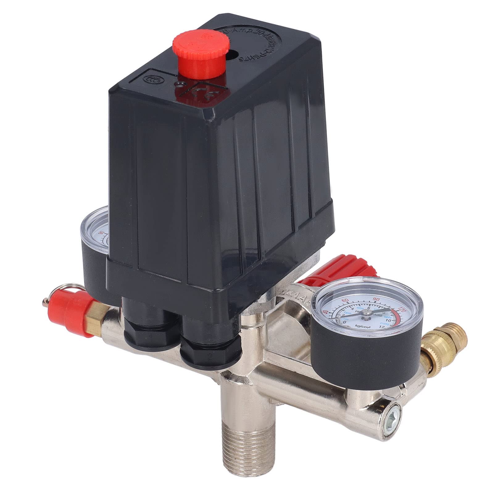 Omabeta Tools & Workshop Equipment Pressostat de compresseur 90–120 PSI avec 2 manomètres