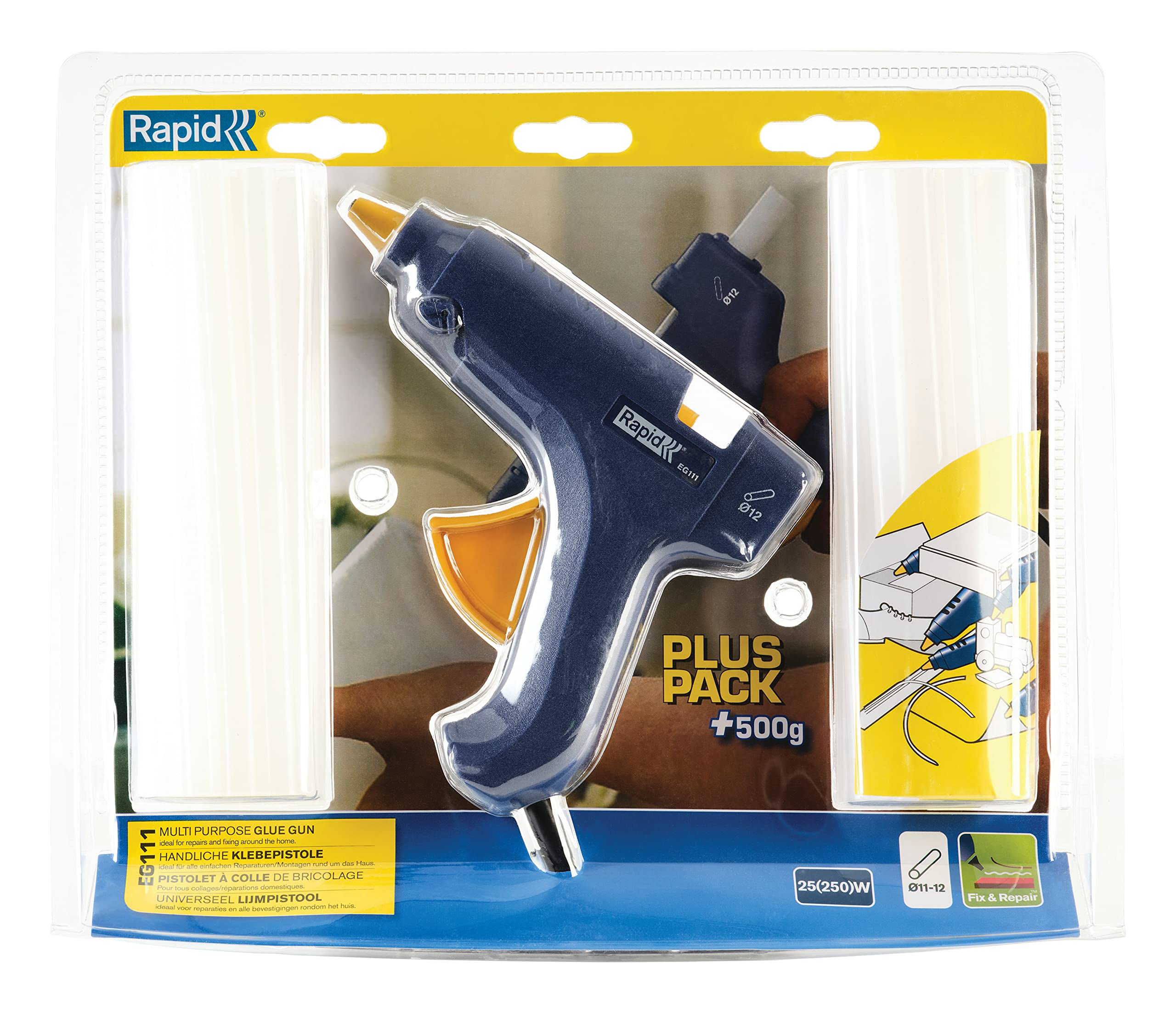 Rapid’os 16 Collage EG111 pistolet à colle Ø12 mm blister 26 bâtons