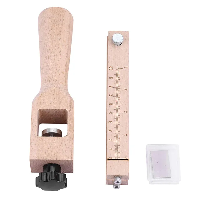 Omabeta Tools & Workshop Equipment coupe-cuir réglable en bois, 0 à 10 cm, 5 lames