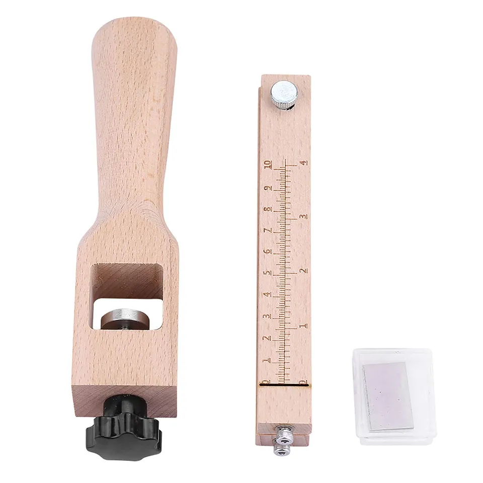 Omabeta Tools & Workshop Equipment coupe-cuir réglable en bois, 0 à 10 cm, 5 lames