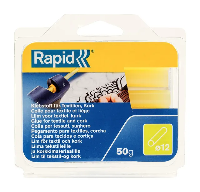 Rapid’os 16 Collage 40107353 bâtons de colle jaune 50 g tissu