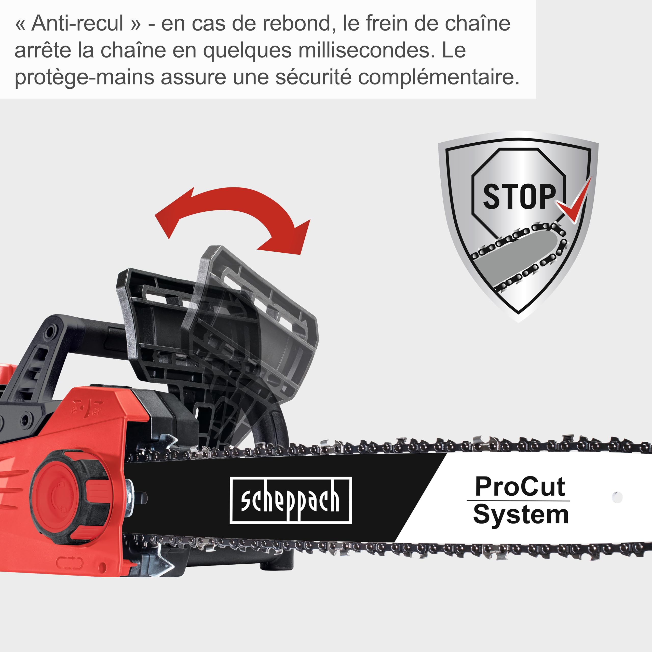 Scheppach TKG Series CSE2600 tronçonneuse électrique 2400 W, guide 45,5 cm