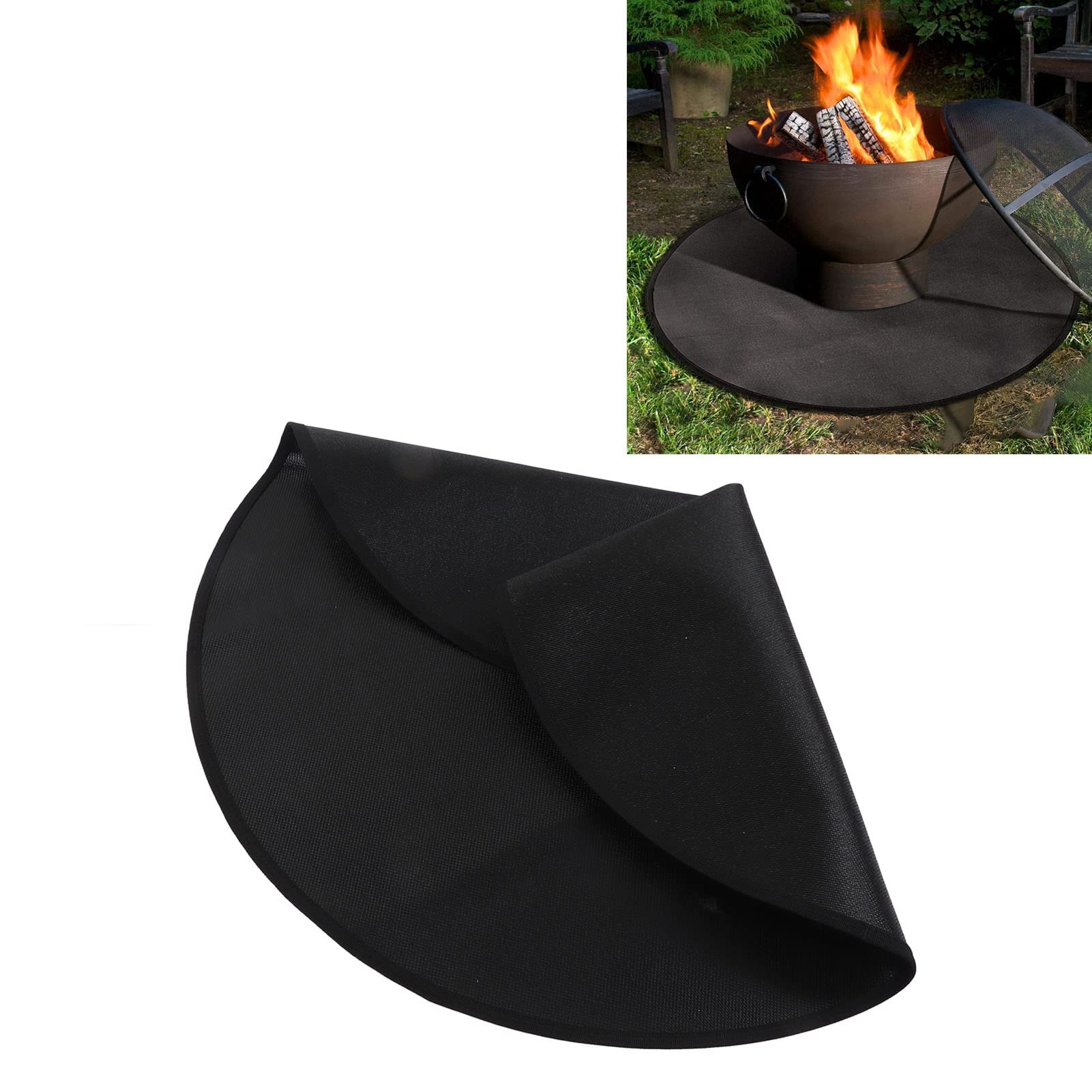 Omabeta Kitchen Appliances tapis barbecue noir 60 cm ignifuge réutilisable