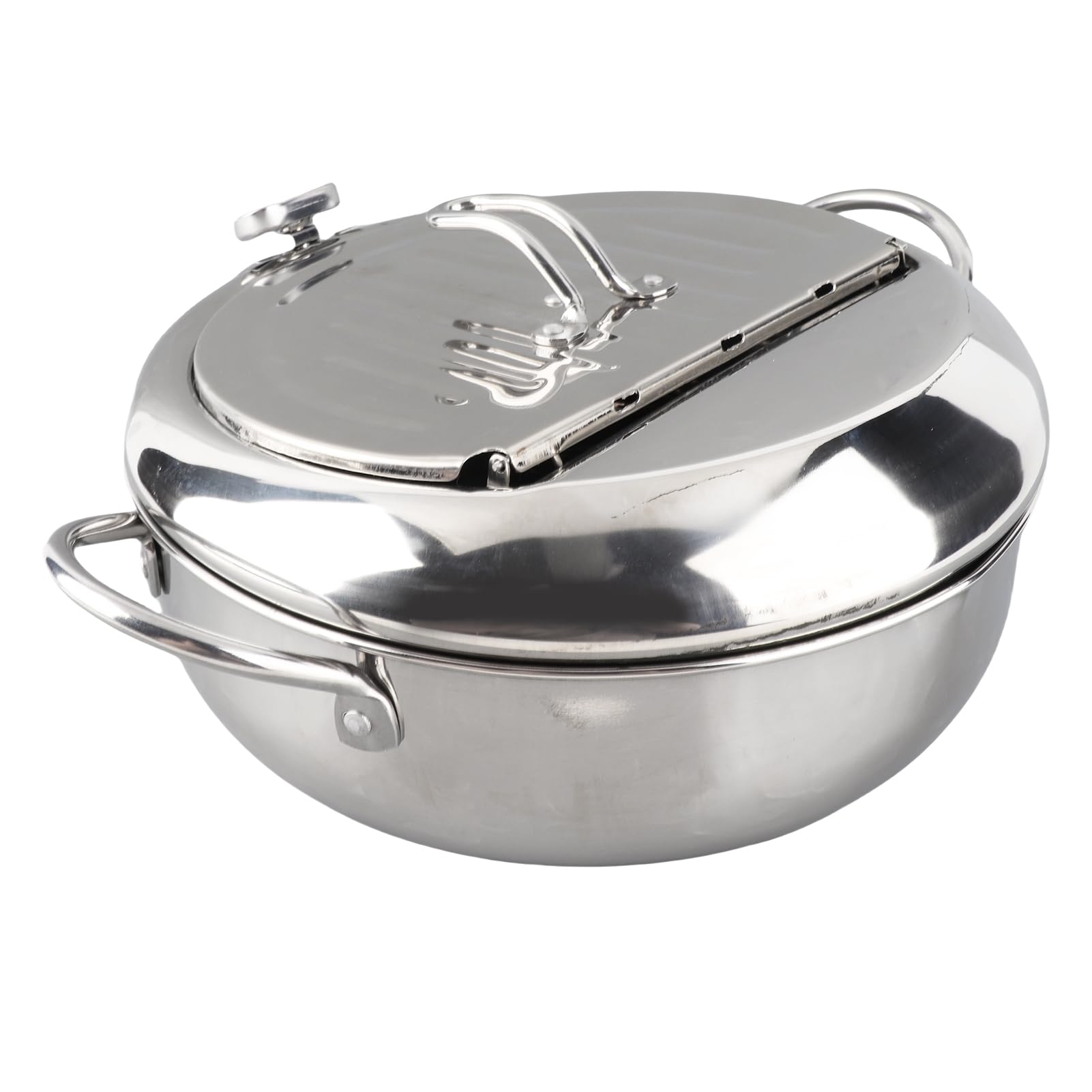 Omabeta Kitchen Utensils & Cooking Tools mini friteuse japonaise avec thermomètre 20 cm inox