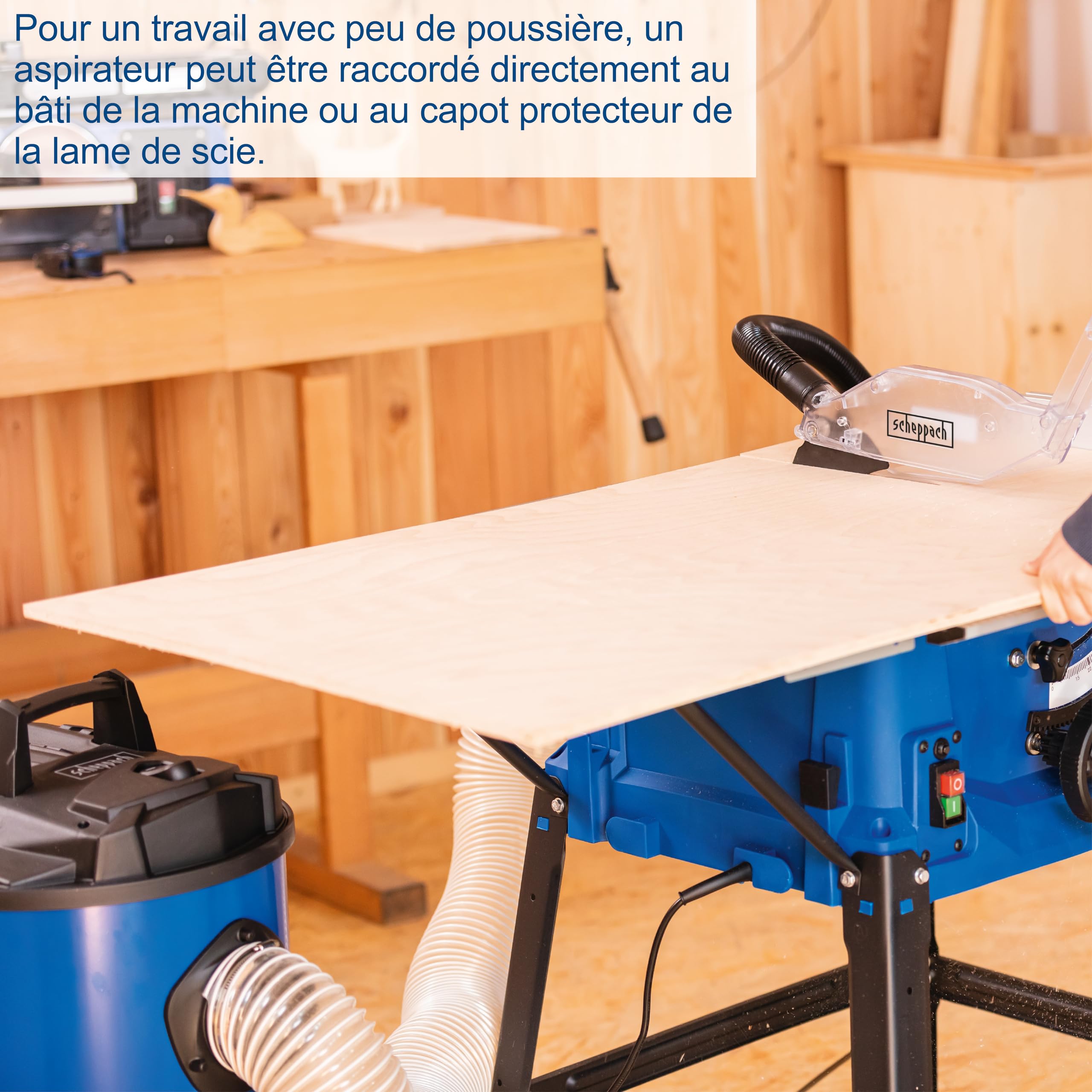 Scheppach HS Series HS100S scie sur table 2000 W lame 250 mm avec aspiration