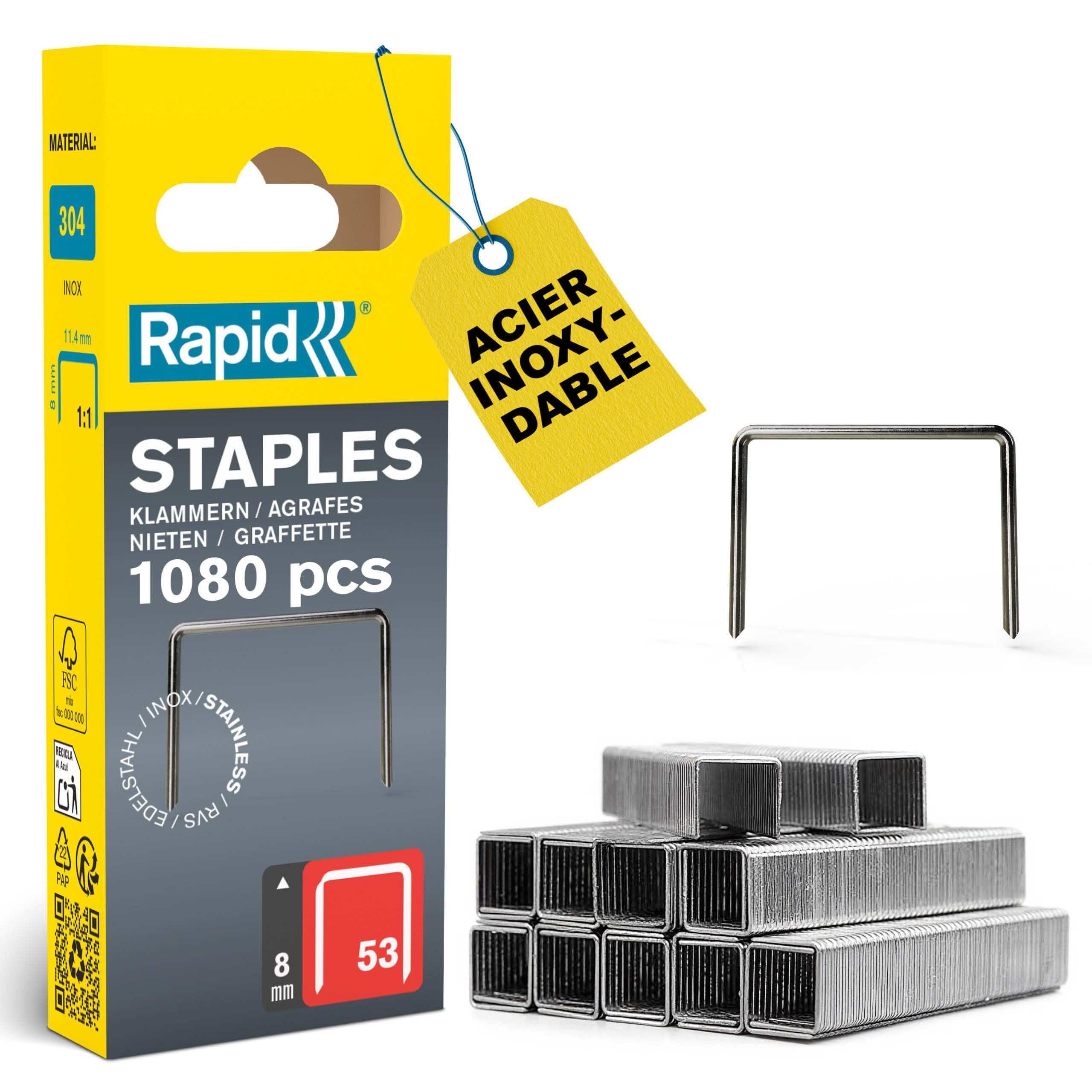 Rapid’os 16 Agrafage n°53 agrafes 8 mm 1080 galvanisées