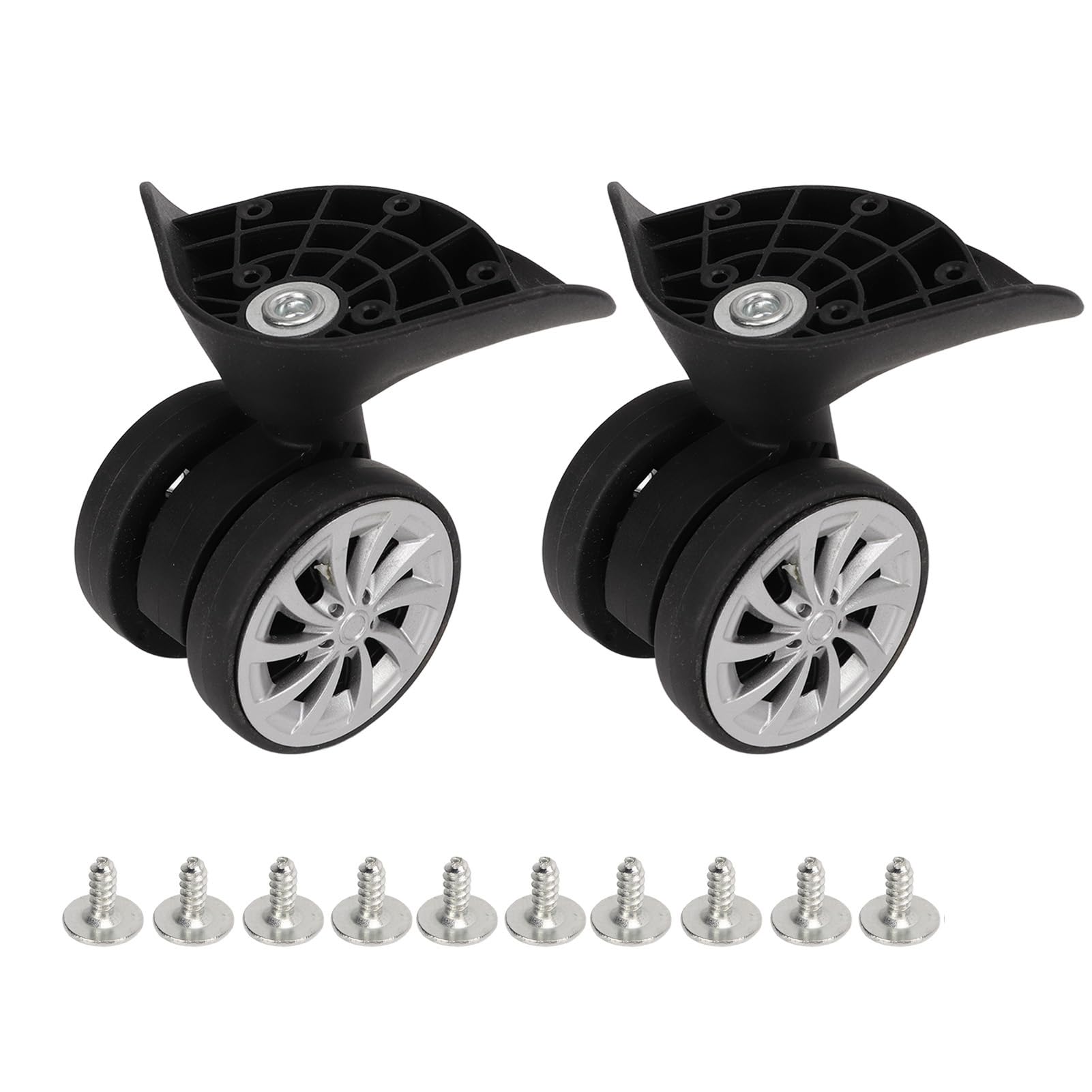 Omabeta Fashion Accessories & Umbrellas roues de valise en nylon noires, lot de 2