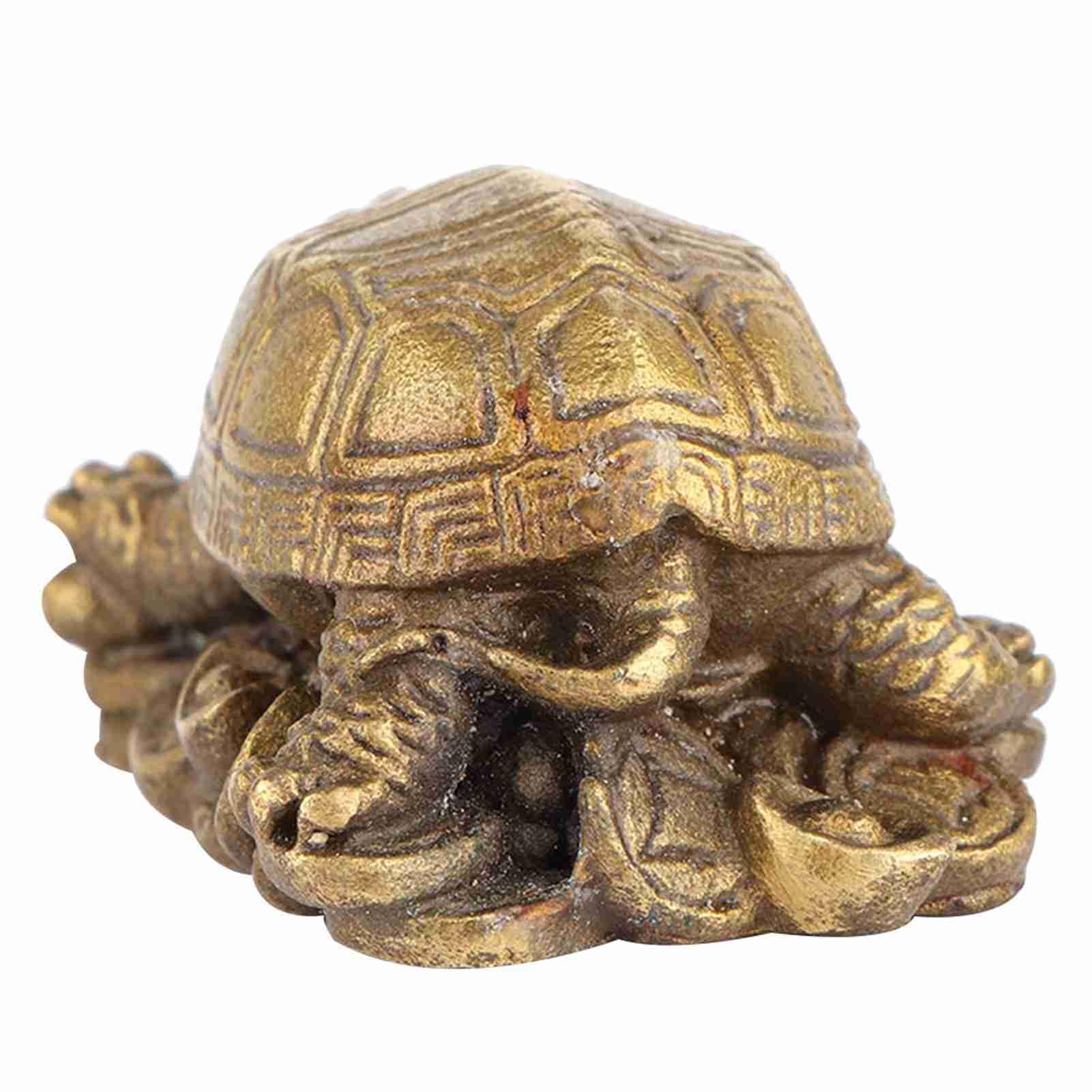 Omabeta Home Décor & Bathroom Décor Tortue Feng Shui en laiton 5 cm