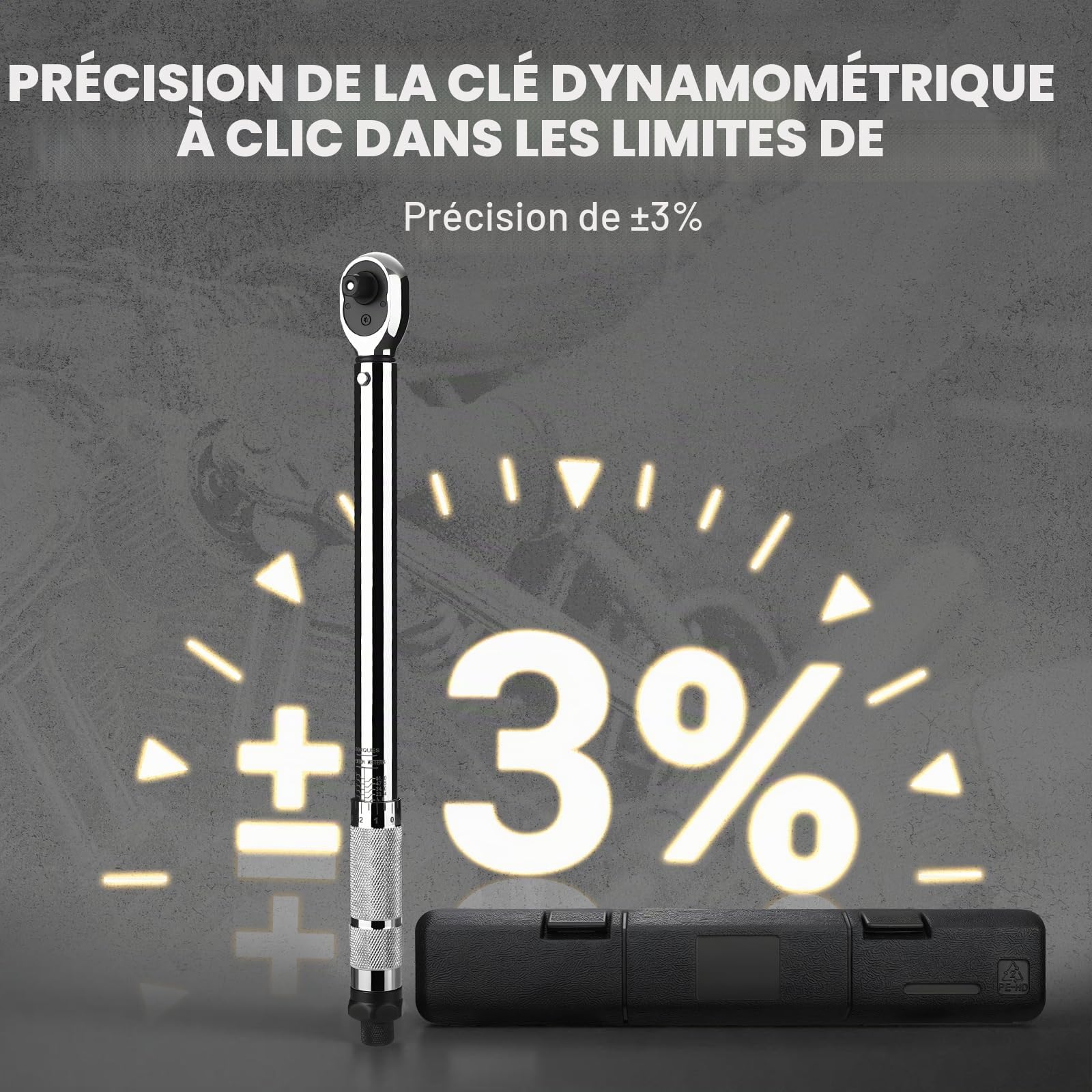 DEKOPRO SOCKET SET clé dynamométrique 3/8″ 5–50 lb-ft précision ±3 %