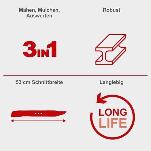 Scheppach KG Series lame de tondeuse 530 mm 3 en 1
